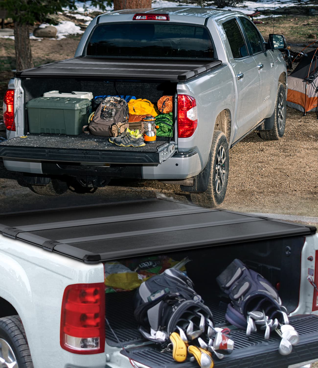 Tiptop Tri-Fold Hard Tonneau Cover Truck Bed Frp On Top For 2022 2023 2024 2025 Ford Maverick 4.6Ft Bed (54.4'') | Tpm3 |