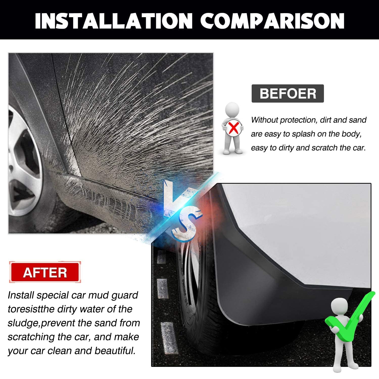 Autorder Mud Flaps Splash Guards For 2023 2024 2025 Bz4X /Subaru Solterra Accessories Mudflap Fender Flares Front And Rear Mud G