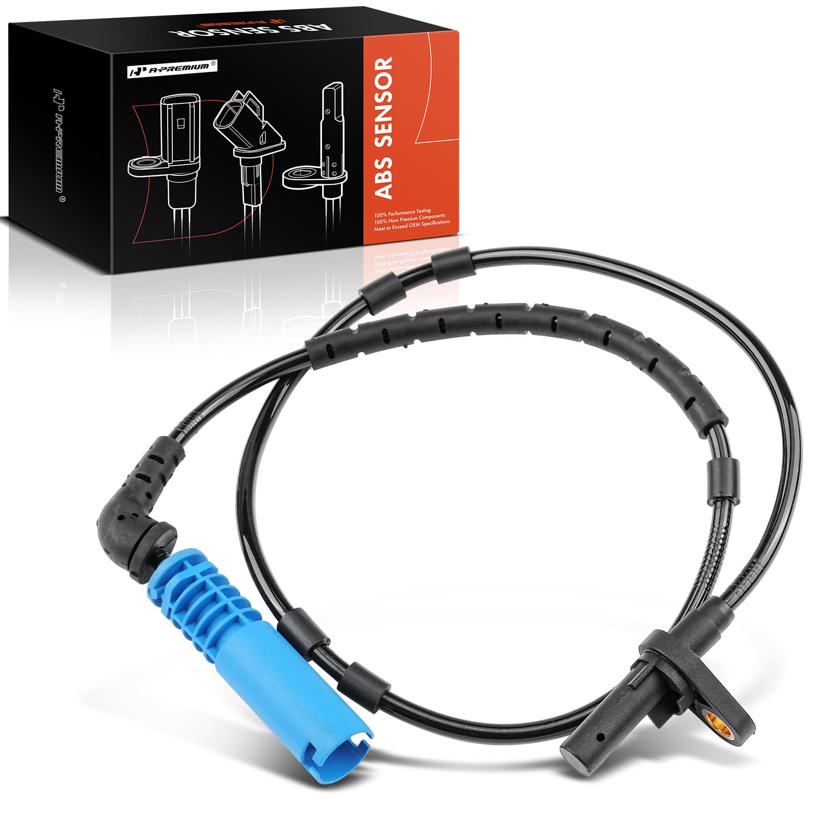 A-Premium ABS Wheel Speed Sensor Compatible with BMW Models - X3 2004 2005 2006 2007 2008 2009 2010 - Rear Driver or Passenger Side, Replace# 34523405907, 34523420331