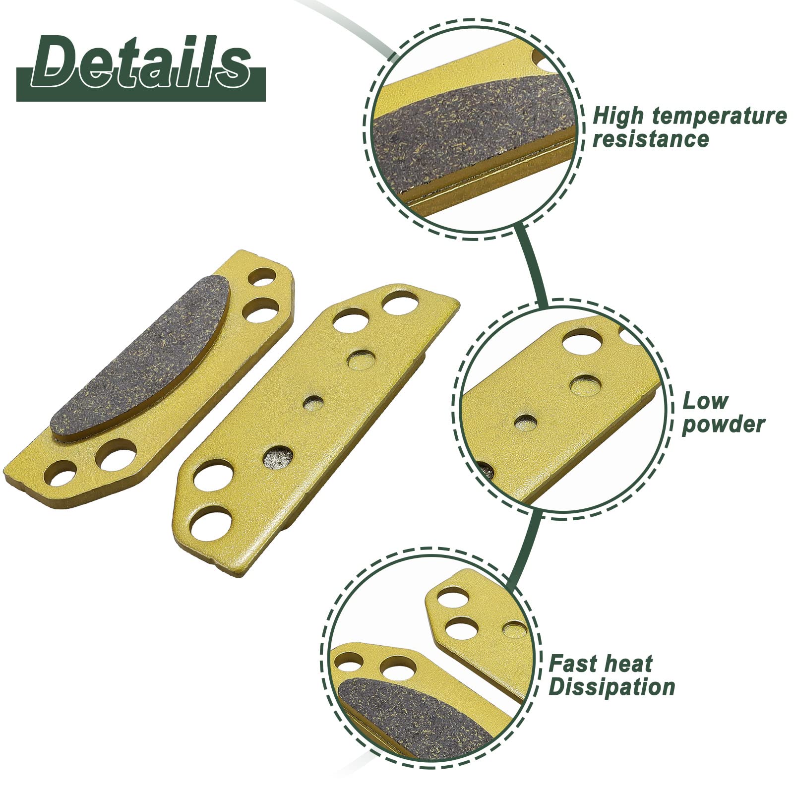 2203147 Parking Brake Pad Set For Polaris Ranger 2X4 4X4 6X6 500 700 800 900 Xp Crew 2005 2006 2007 2008 2009 2010 2011 2012 201