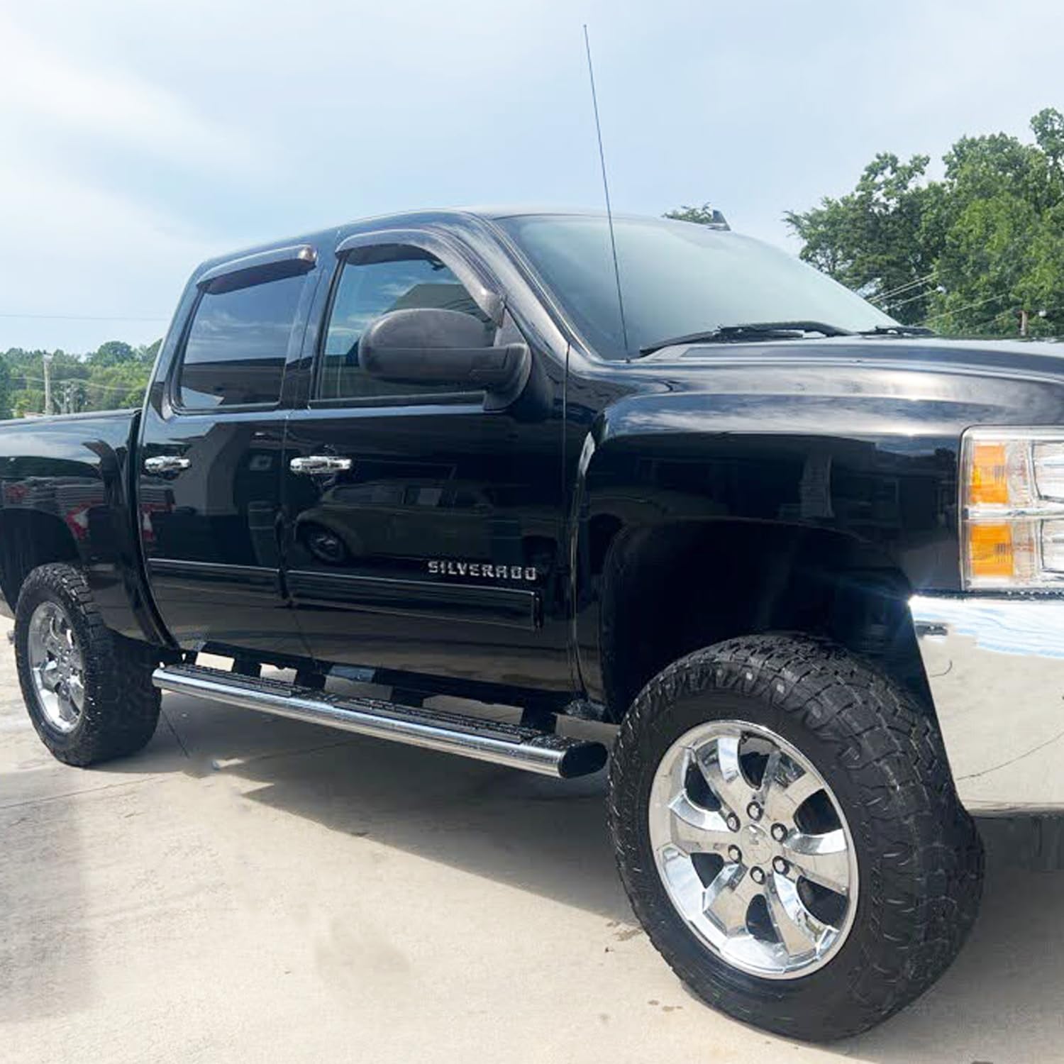 94515 Side Window Visor Rain Guards For 07-14 Chevy Silverado 1500 & Gmc Sierra 1500 2500Hd 3500Hd Crew Cab/Avalanche/Suburban/Y