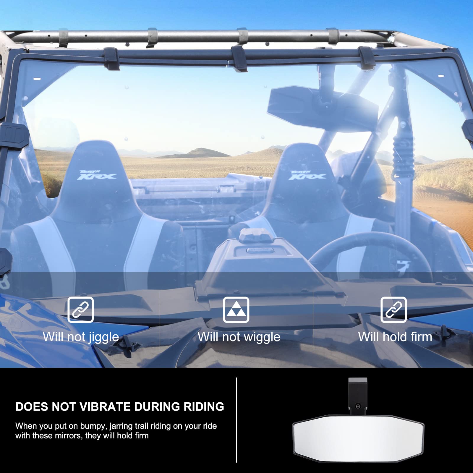 KIWI MASTER Rear View Center Mirror Compatible for Kawasaki Teryx KRX 1000 Mule Accessories Rearview Racing Convex Mirror 99994-