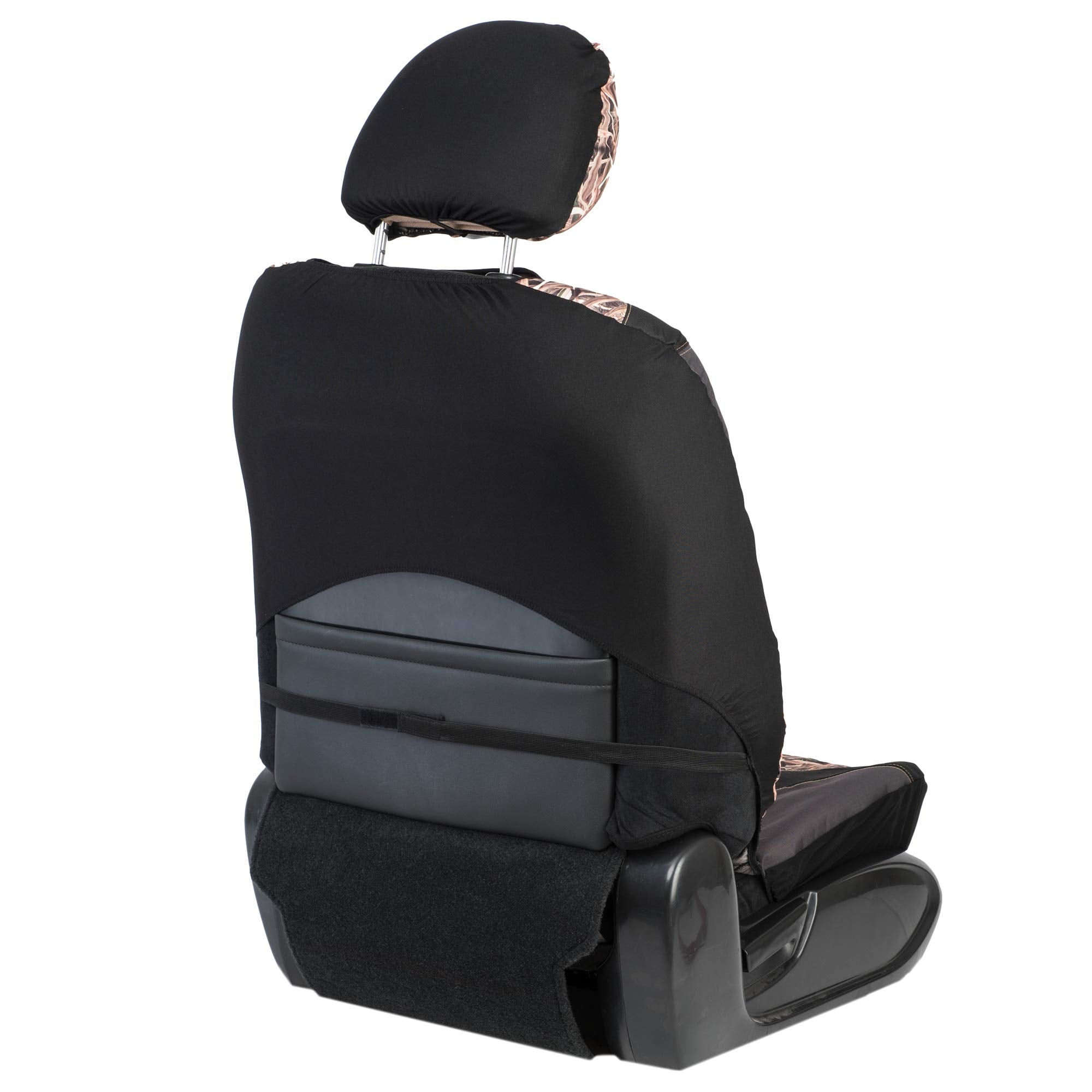 Ducks Unlimited Unisex Adult Low Back (Single) Seat Cover, Stacked Logo (Mossy Oak Blades), Universal Us