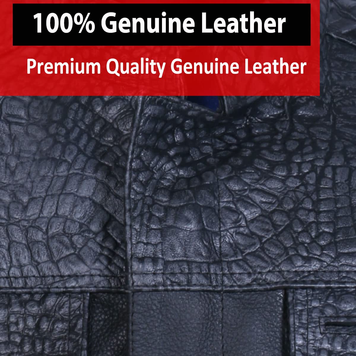 Soa Men 'S Leather Motorcycle Concealed Gun Pockets Biker Club Vest W/Armor Crocodile Black L