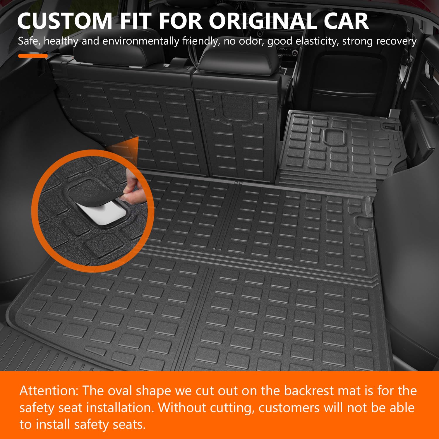 Powoq Cargo Mat Compatible With 2017-2022 Mazda Cx5 Trunk Mat Tpe Cargo Liner Backrest Trunk Liner Replacement For 2017-2022 Mazda Cx-5 Accessories