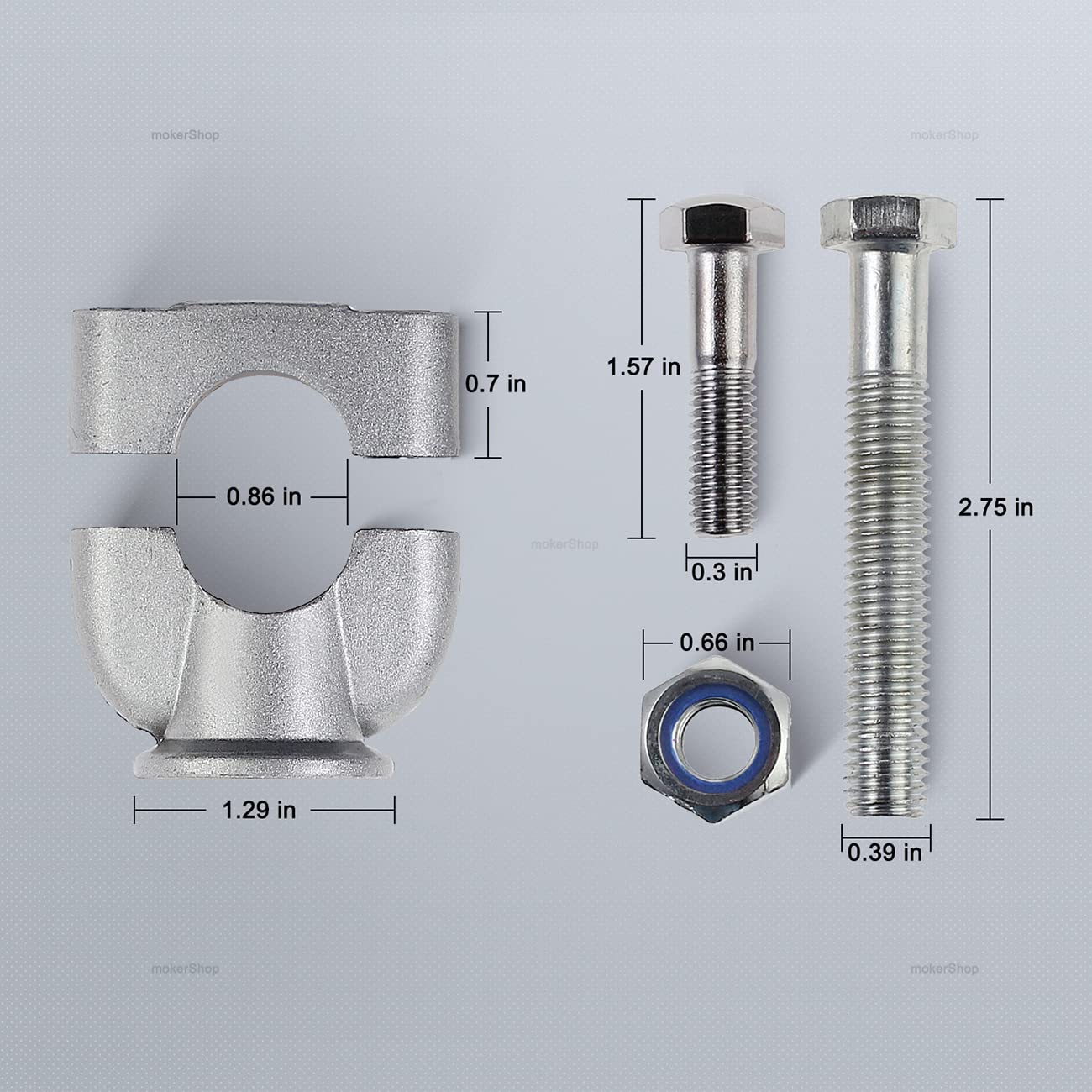 Mokershop Motorcycle Handlebar Risers Mount Clamps Fit For 22Mm 7/8In Handlebar Of Motorcycle Dirt Bike Atv, Silver