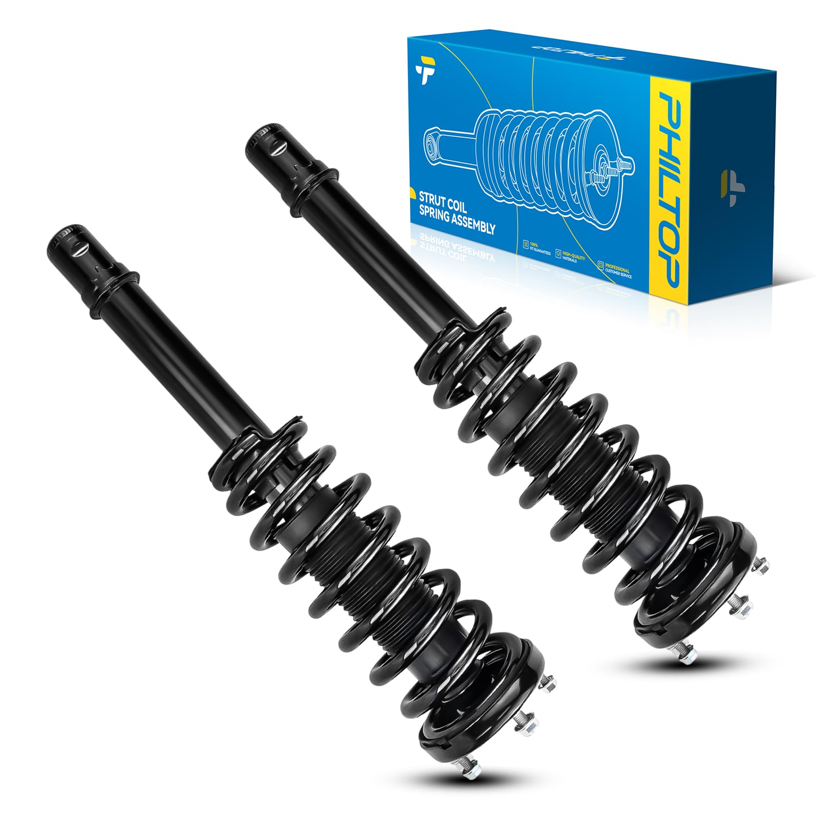 Philtop Rear Complete Struts Shock Absorber For Accord 1998-2002, Quick Suspension 171299 * 2, Struts With Coil Spring Assemblie