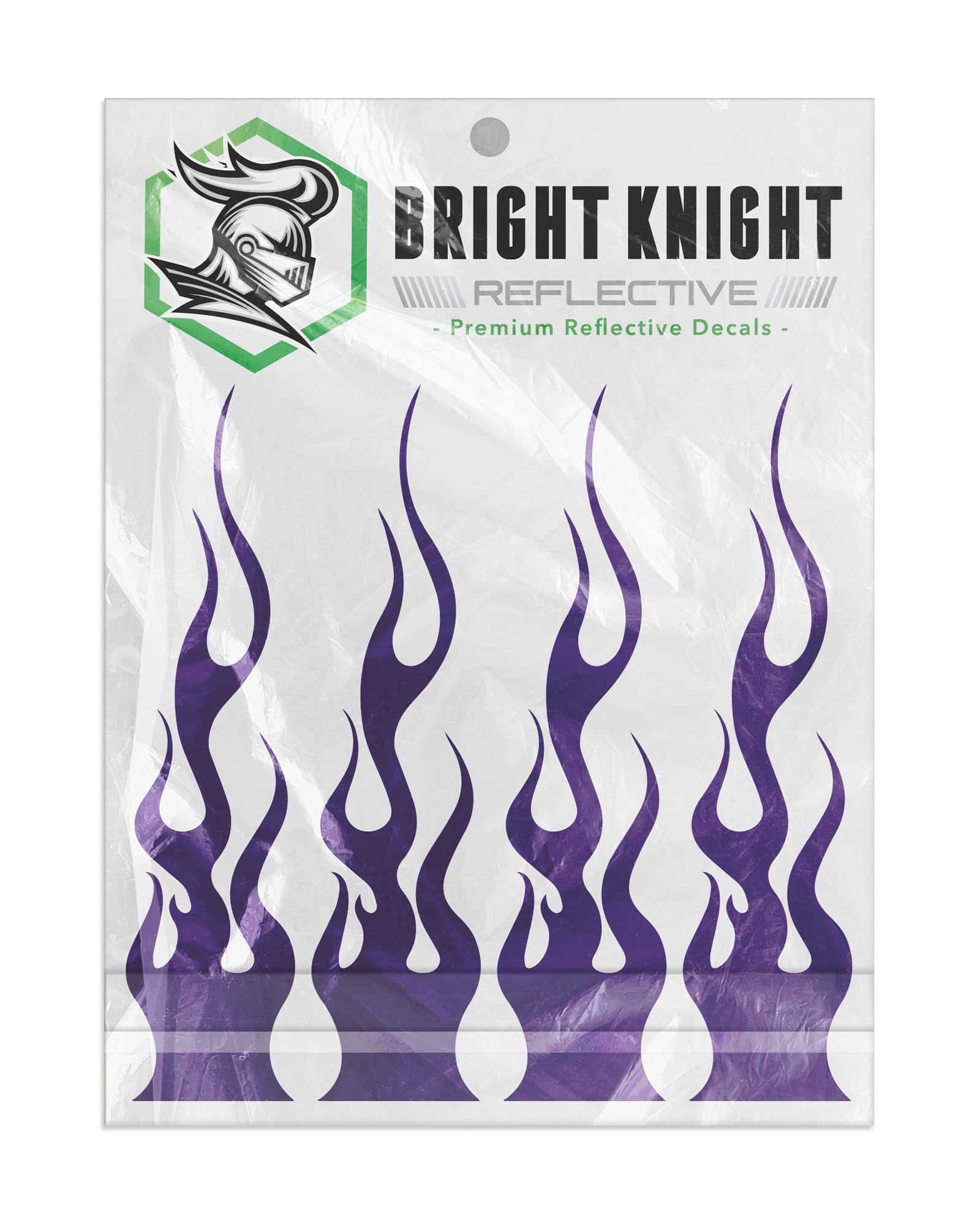 Bright Knight Reflective Flame Stickers, 4 Pcs Purple Reflective Car Sticker Decal With 3M Retro-Reflective Vinyl, Self-Adhesive