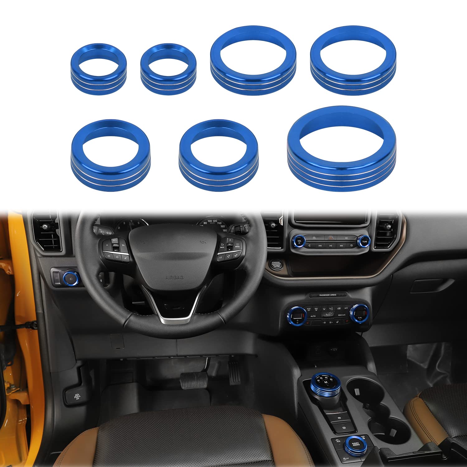 Jwwy Air Conditioner Headlight Switch Knob 4Wd Wheel Drive Trailer Gear Shift Switch Knob Cover For 2021-2025+ Ford Bronco Sport