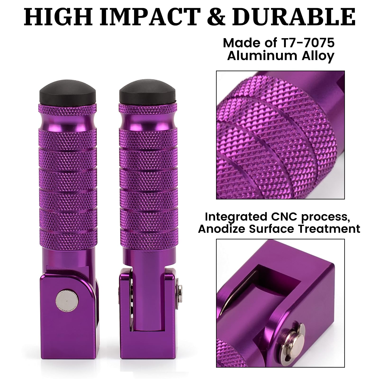 XINGWU M8 Motorcycle Foot Pegs 90 Degree Foldable Footpegs CNC Anti-Skid Footrest Universal for Yamaha Honda Suzuki Aprilia Elec