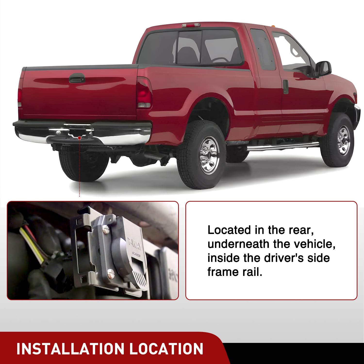 Nilight 7 Pin Trailer Wiring Harness Kit 55243 Vehicle Side 7 Way Rv Blade Uscar Plug Compatible With 1999 2000 2001 Ford F250 F