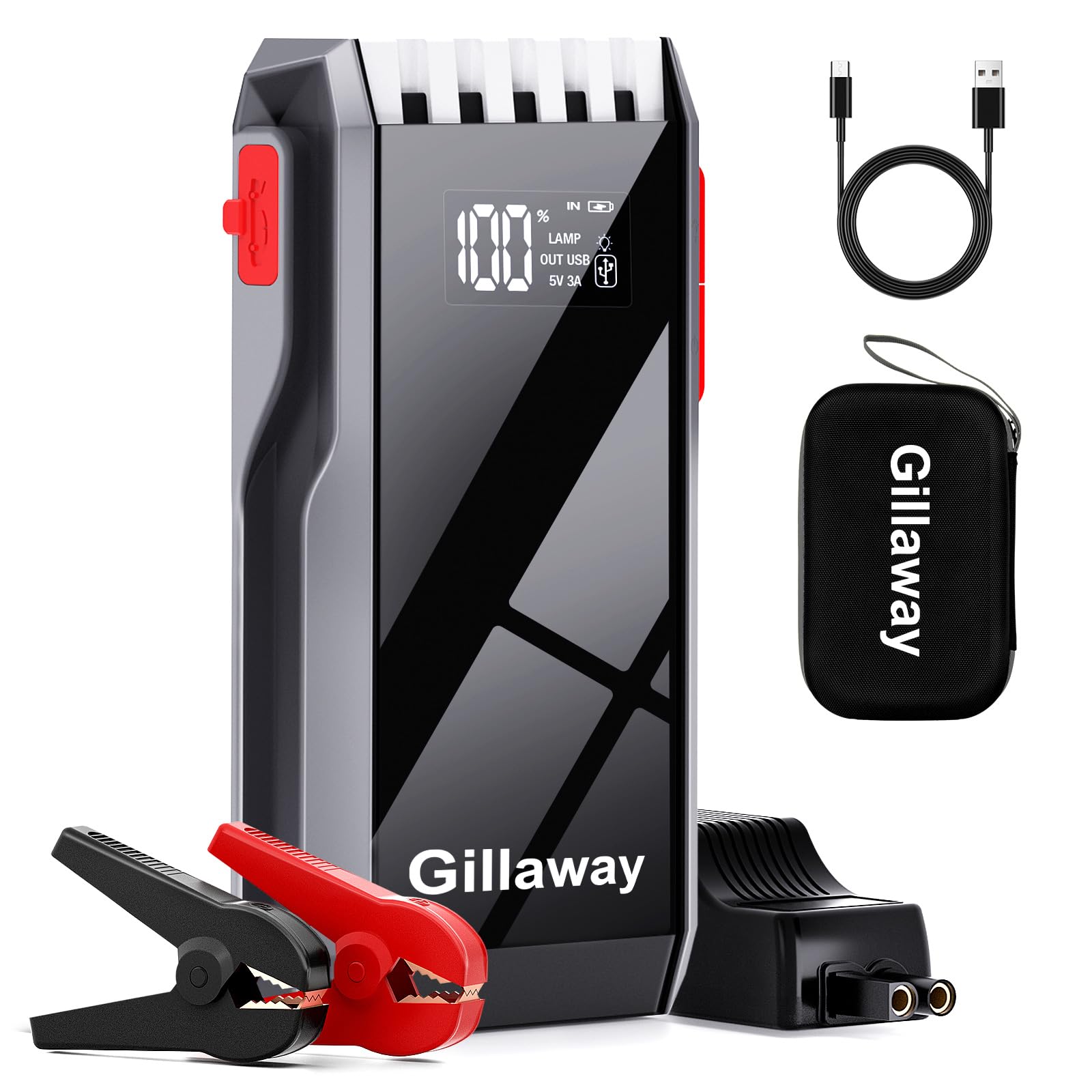 Jump Starter Battery Pack, 4500A Peak Car Battery Charger Jump Starter For Up To 10.0L Gas Or 8.0L Diesel Engine,12V Car Jumper