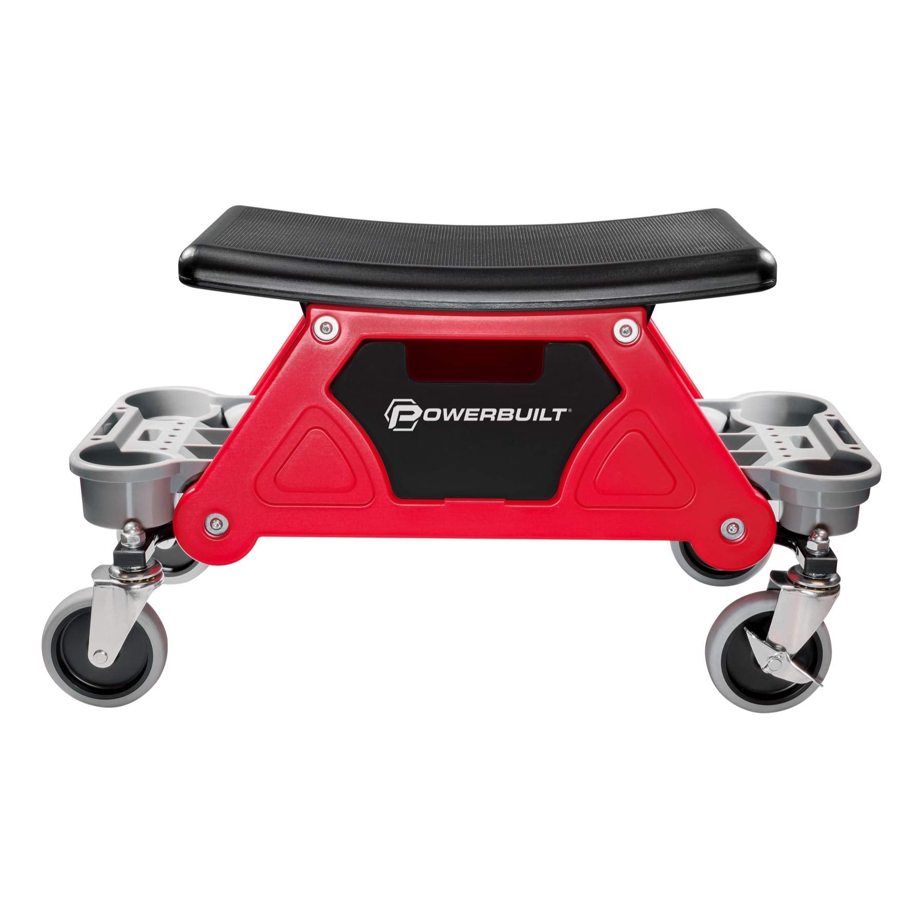 Powerbuilt Heavy Duty Roller Mechanics Seat and Brake Stool with 4-in. Rubber Swivel Casters Roll Over Anything, Big Seating Pla