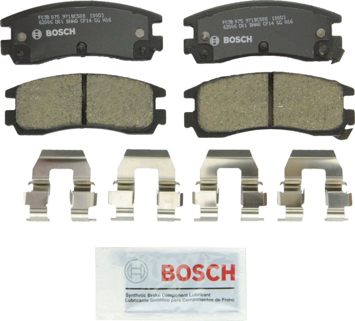 BOSCH BC508 QuietCast Premium Ceramic Disc Brake Pad Set - Compatible with Select Buick LeSabre; Cadillac Eldorado, Seville; Che