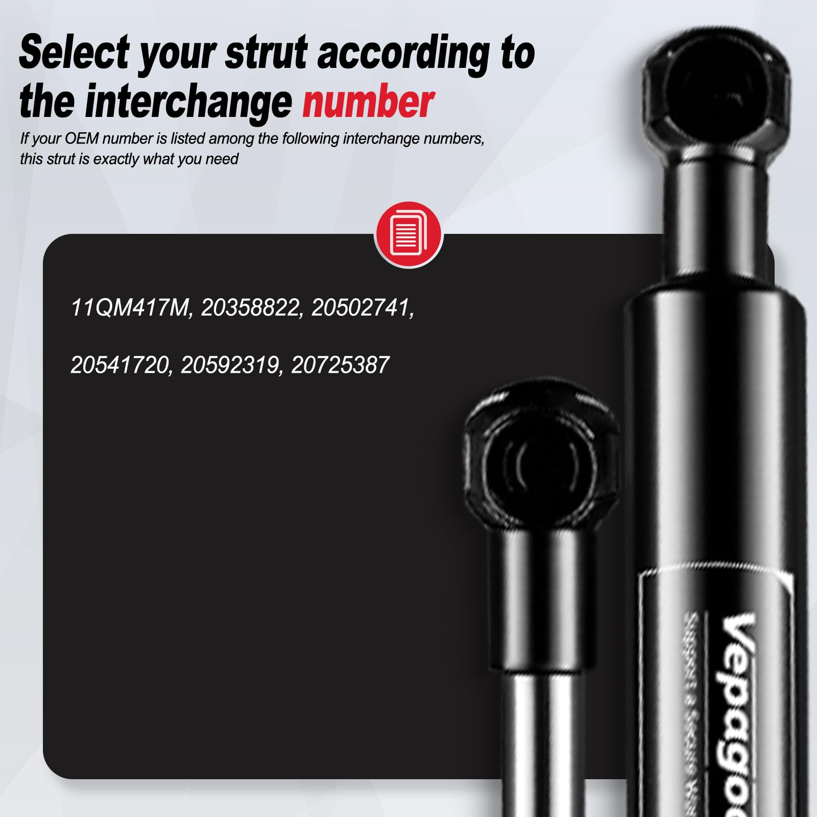 Vepagoo 20541720 Front Hood Struts 1997-2003 Vnl & Mack, 2005-2011 Chn613 Set Forward Axle Gas Shock Lift Supports Spring 11Qm41