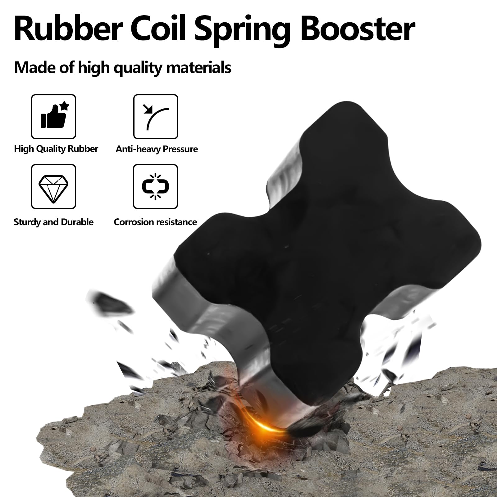 Rubber Coil Spring Spacer Booster - Heavy Duty Coil Spring Spacers For Car, 1' To 1.5' Coil Spring Lift Spacers - 6 Pack