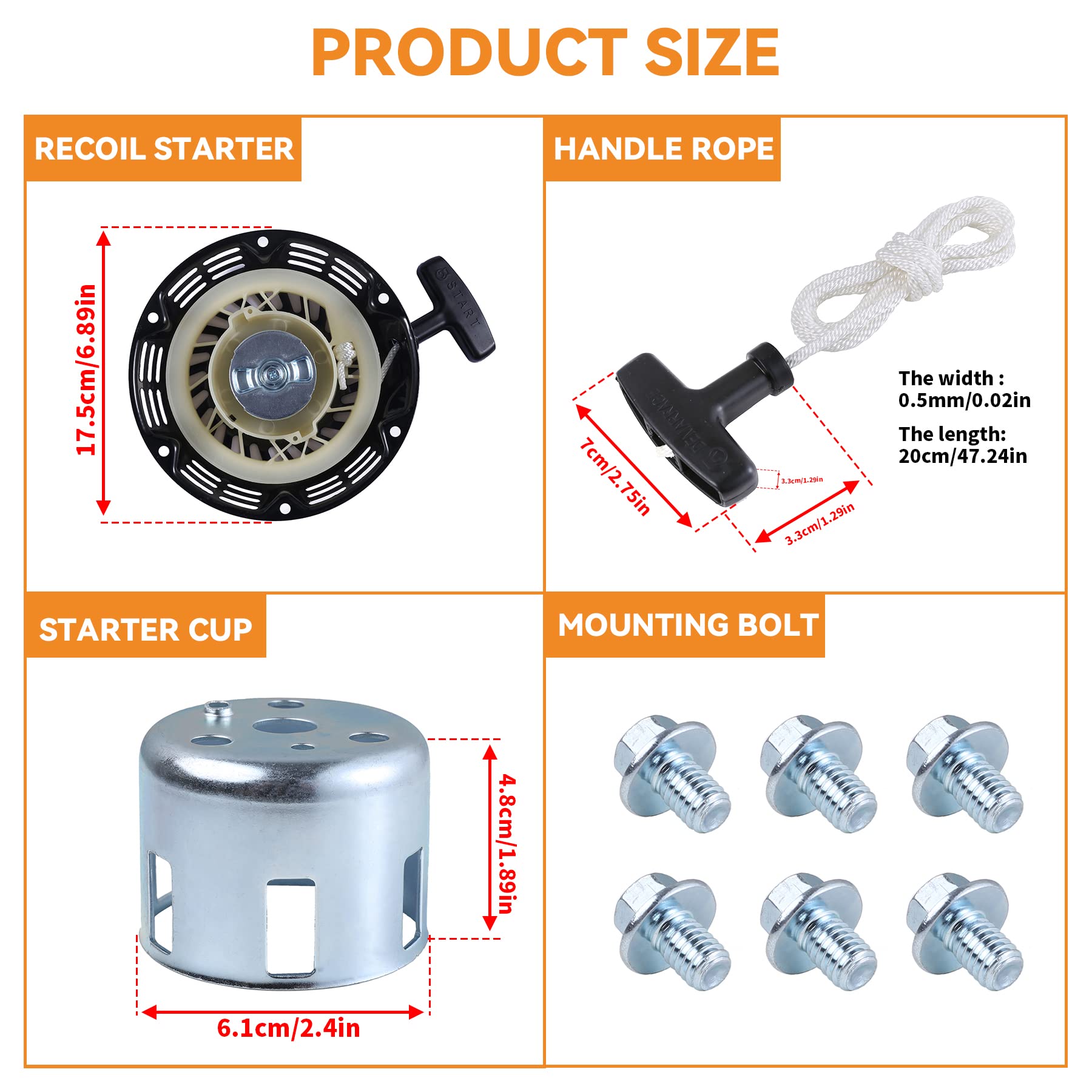 Stylemafia Pull-Start-Recoil-Starter Cover Fit For Harbor Freight-Predator Rato 212Cc 6.5Hp 7Hp Ohv Engine Go Kart Pit Bike Gene