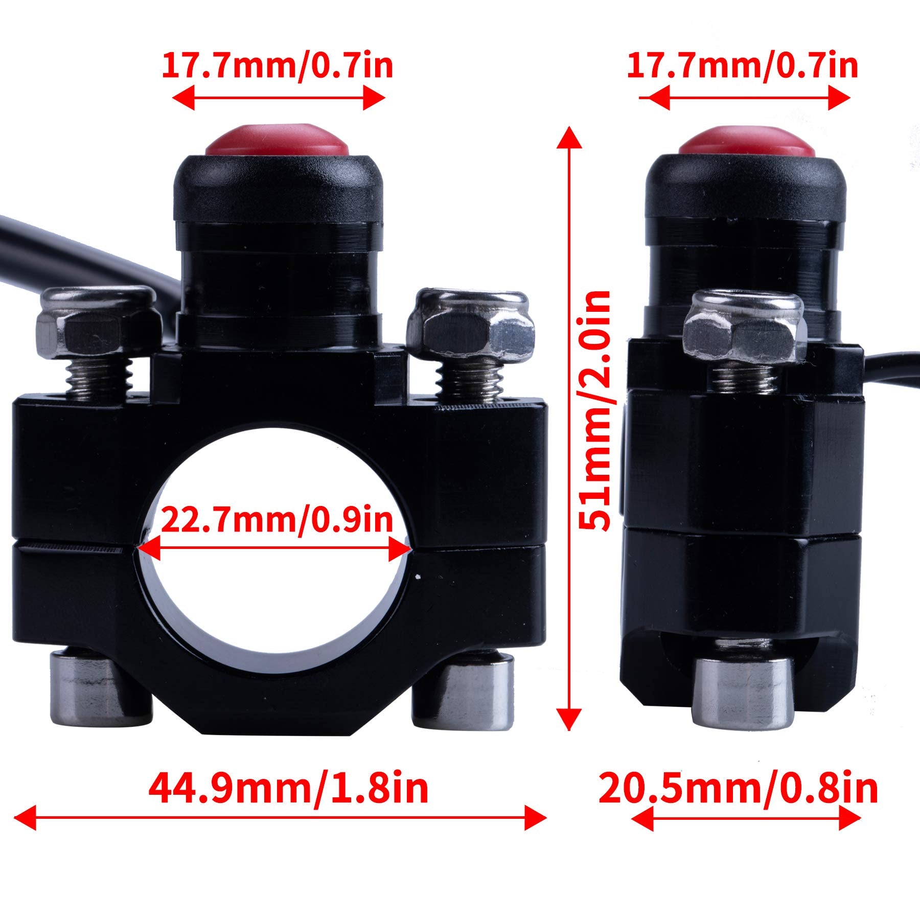 Oraevy Cnc Universal Motorcycle Engine Stop Start Kill Switch Button With Mounting Backplate For Atv,Dirt Pit Bike,Scooter,Quad