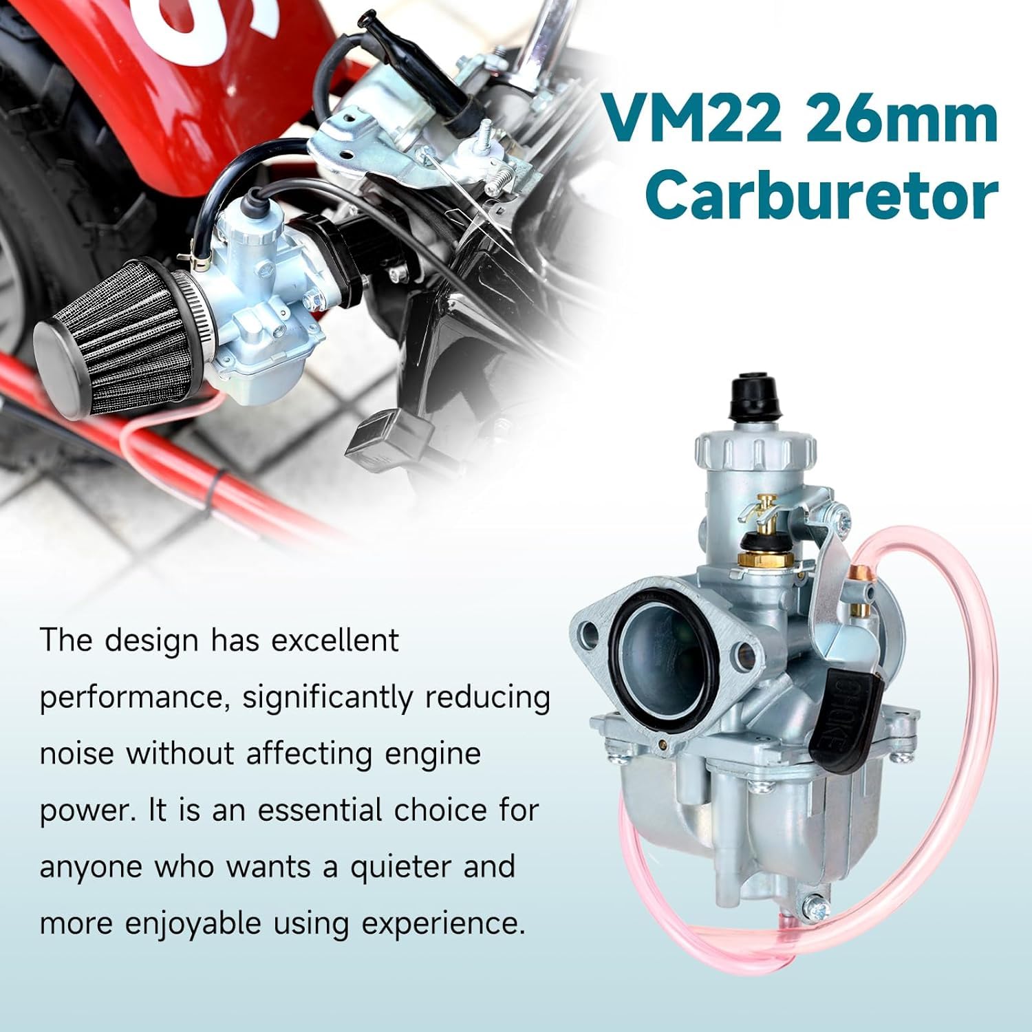 FVRITO VM22 26mm Carb for Predator 212 Carburetor 212cc 196cc Coleman CT200U CT200U-EX BT200X KT196 Mini Bike Go Kart Baja Warri
