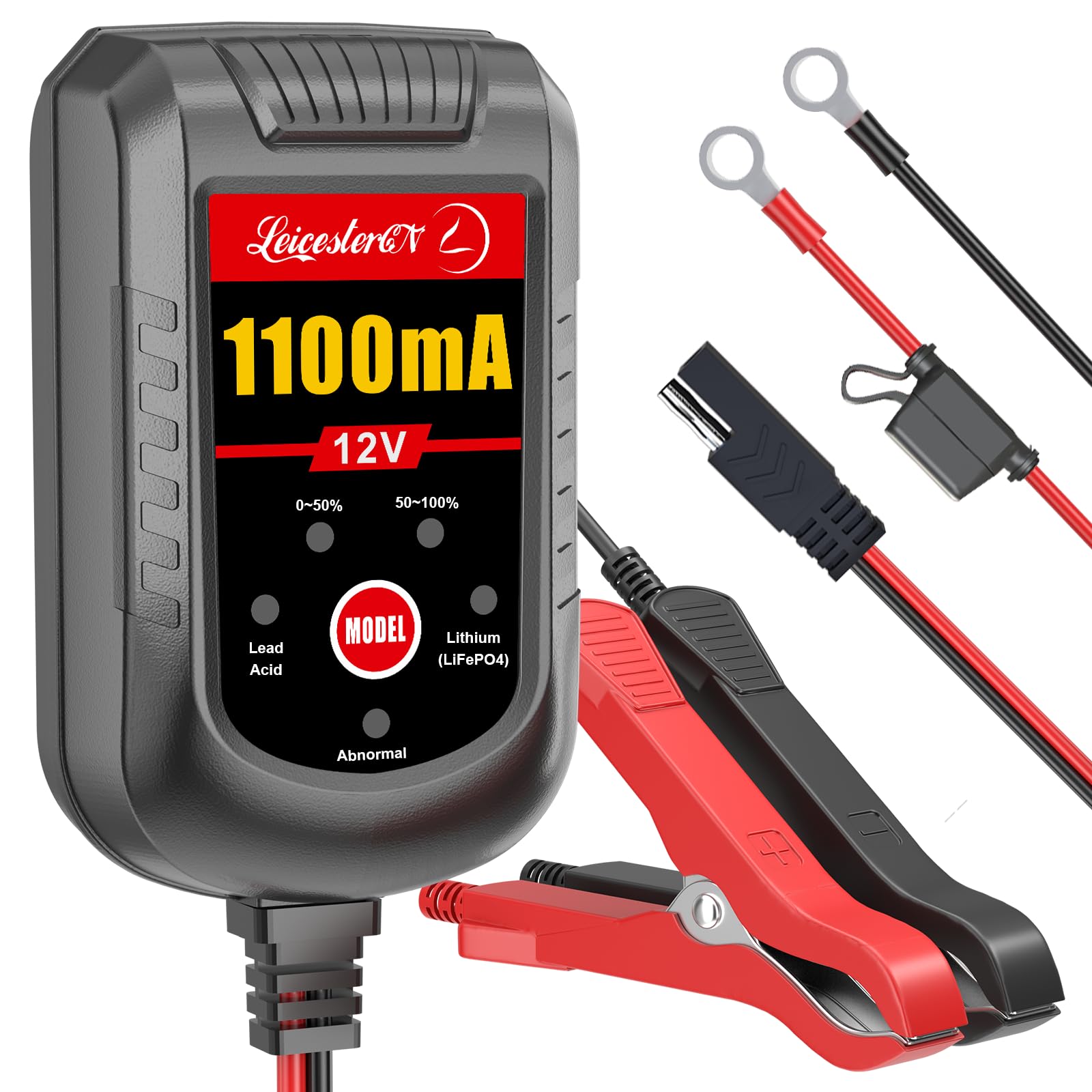 Trickle Battery Charger 12V 1100Ma Smart Car Battery Charger Battery Maintainer Float Charger For Motorcycle Lawn Mower Tractor