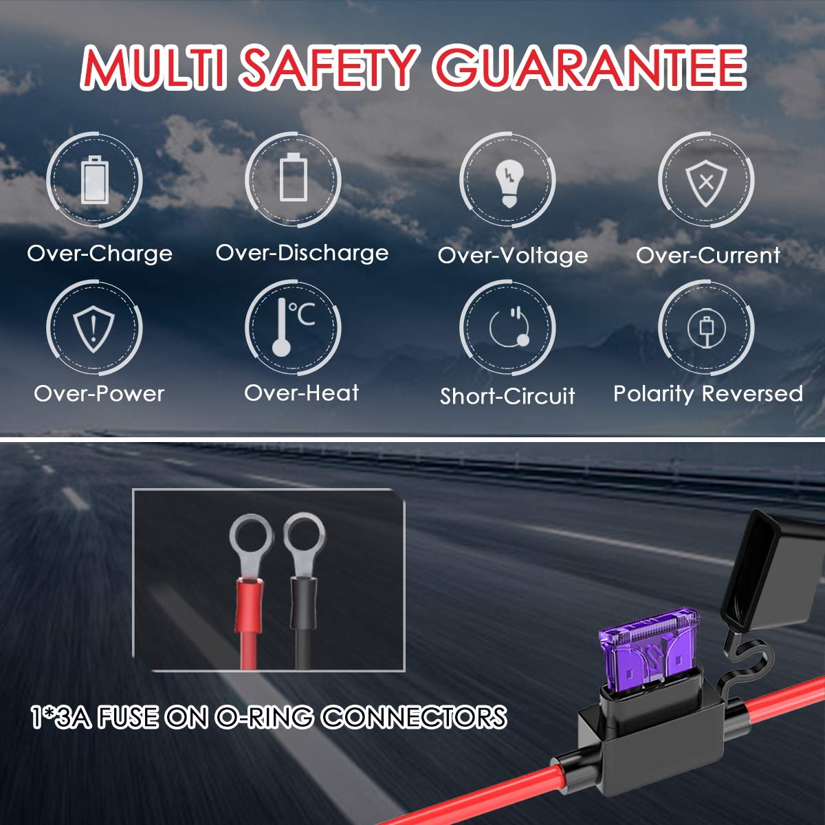 [2-Pack] LEICESTERCN 12V Battery Trickle Charger Maintainer Portable Smart Float Charger for Car Motorcycle Lawn Mower SLA AGM G