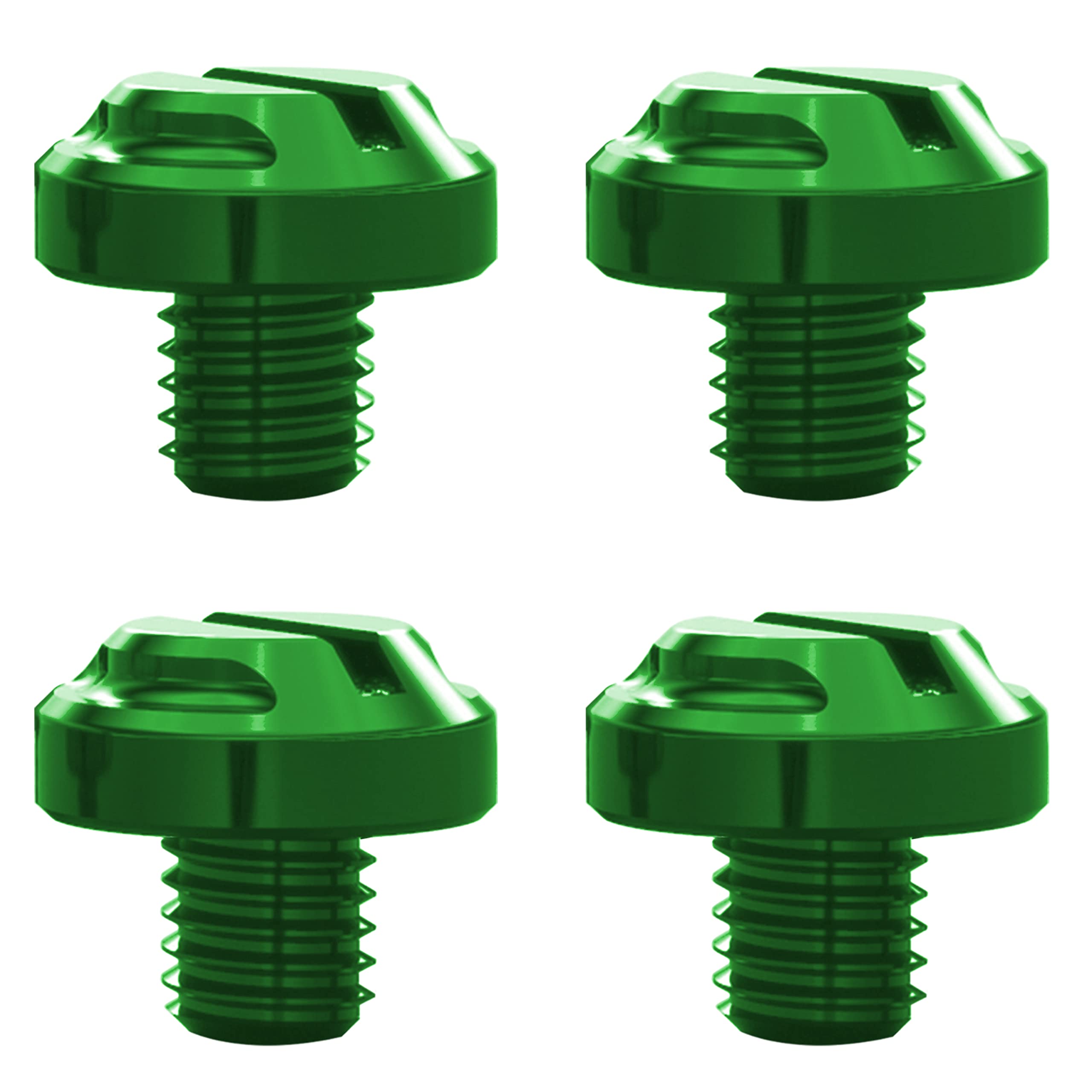 Averzella 4Pcs Motorcycle Green Mirror Hole Plugs 2 Regular+2 Reverse M8X1.25 (Green, M8>2 Regular + 2 Reverse)