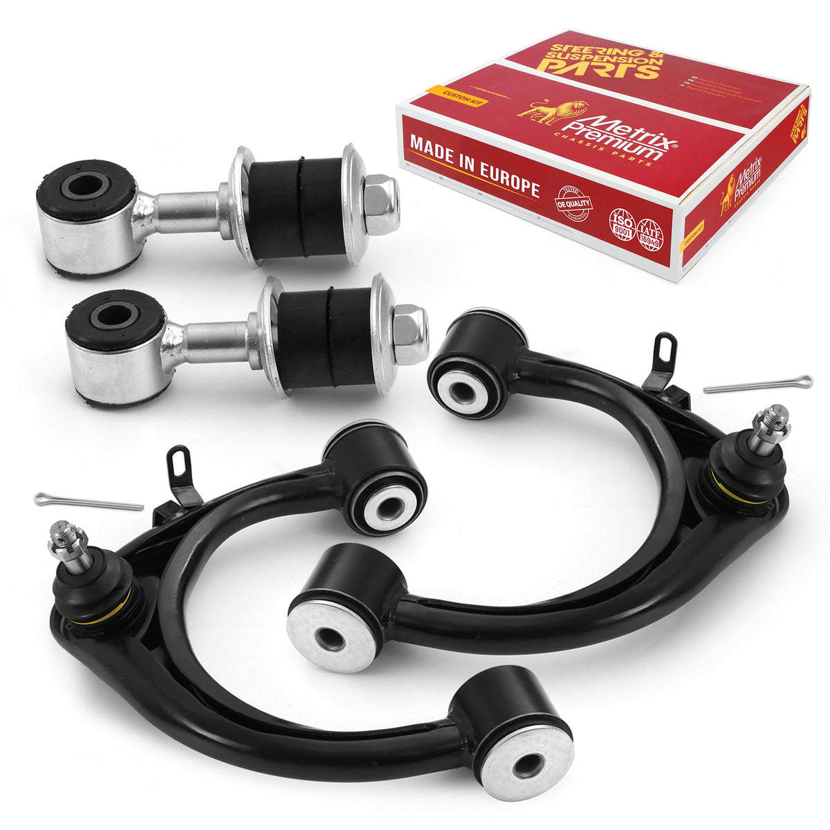 Metrix Premium Chassis Parts - 4 Pc Front L/R Upper Control Arm & Front Sway Bar Stabilizer End Link Kit Fits 98-07 Lexus Lx470,