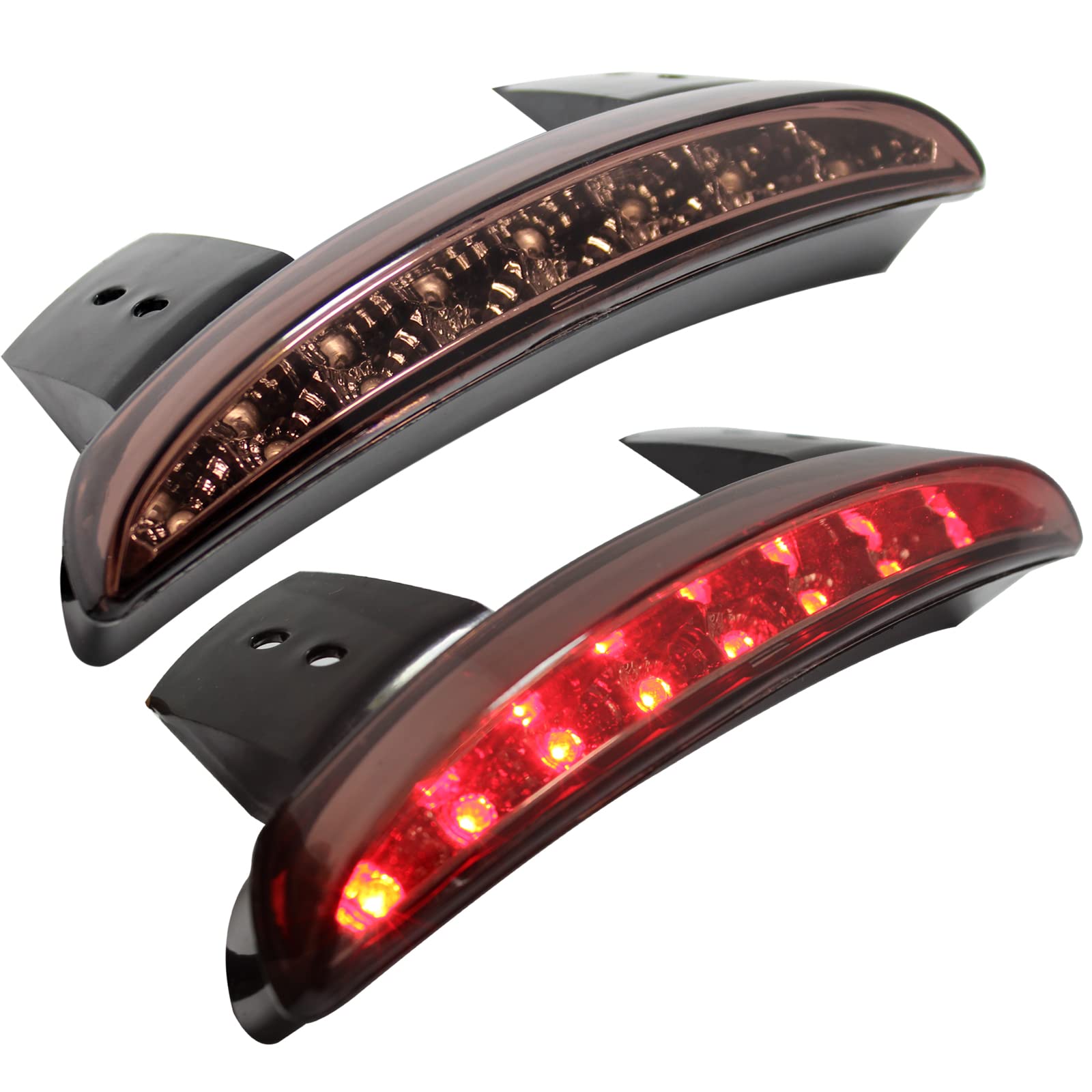 MISS MOLY Red Led Motorcycle Turn Signals Tail Light Cafe Racer Rear Fender Edge Brake