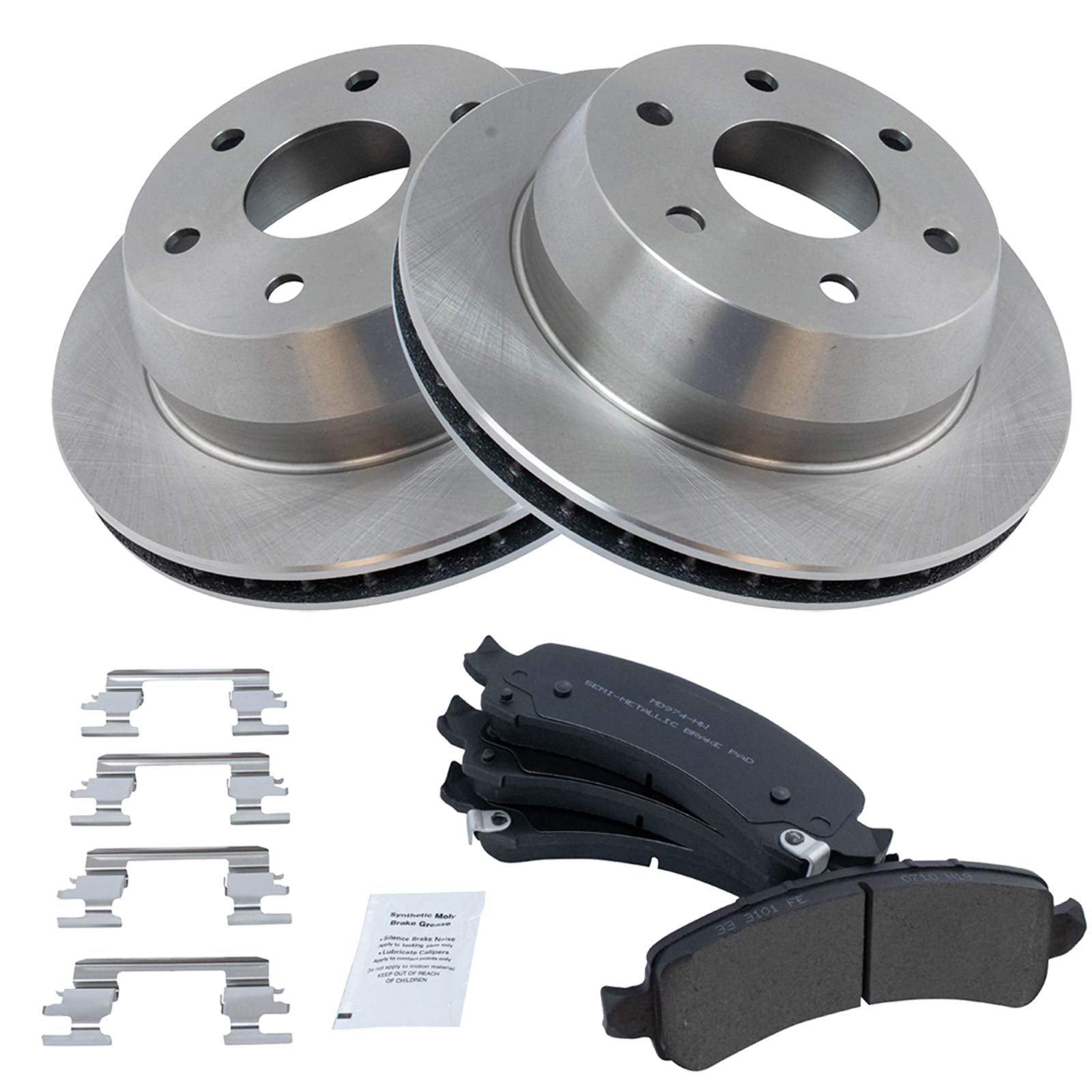 Trq Brake Pad & Rotor Kit Metallic Rear For Escalade Avalanche Tahoe Yukon