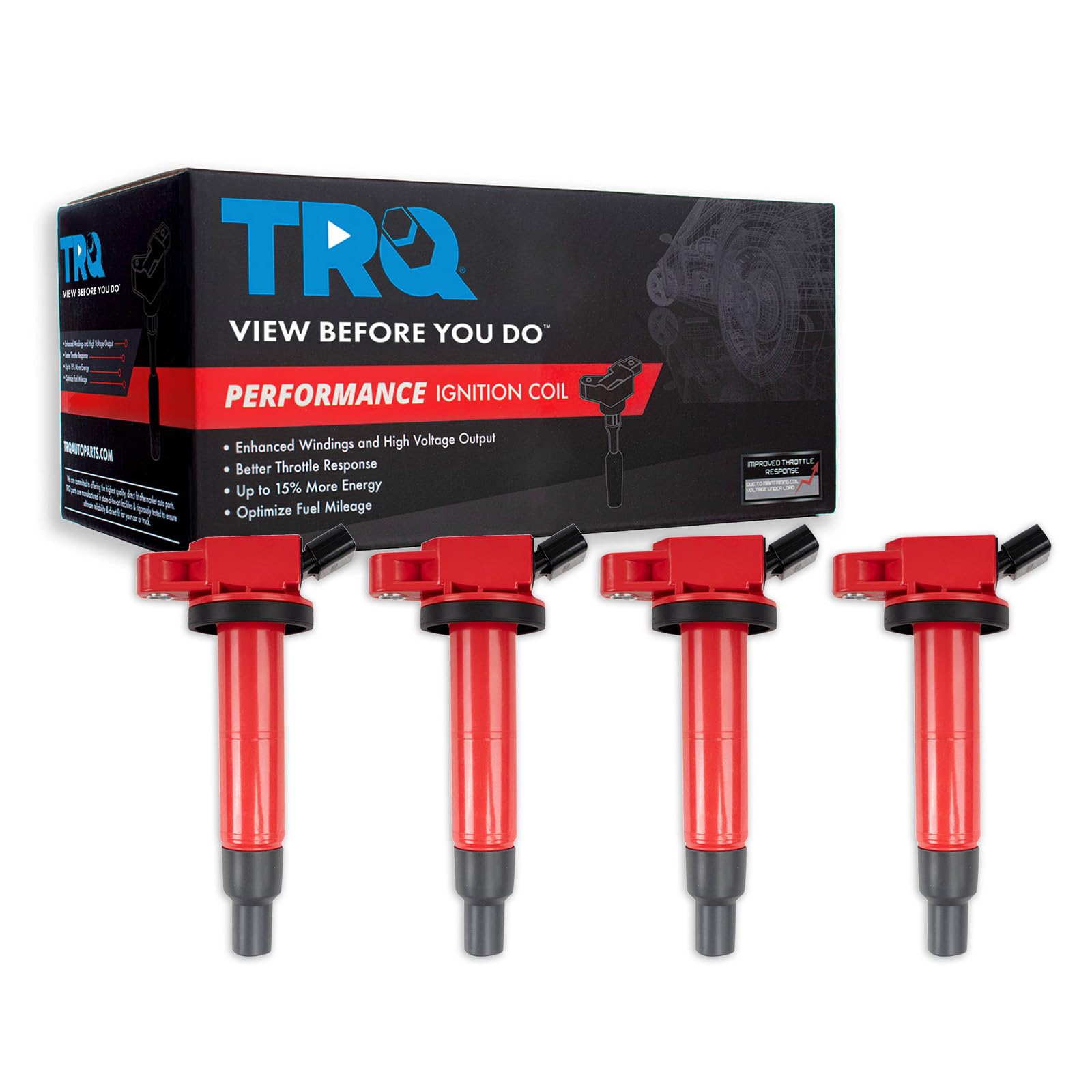 TRQ Ignition Coil Set Compatible with 2009-2010 Pontiac Vibe 2005-2016 Scion tC 2010-2015 xB 2002-2011 Toyota Camry Corolla 2001