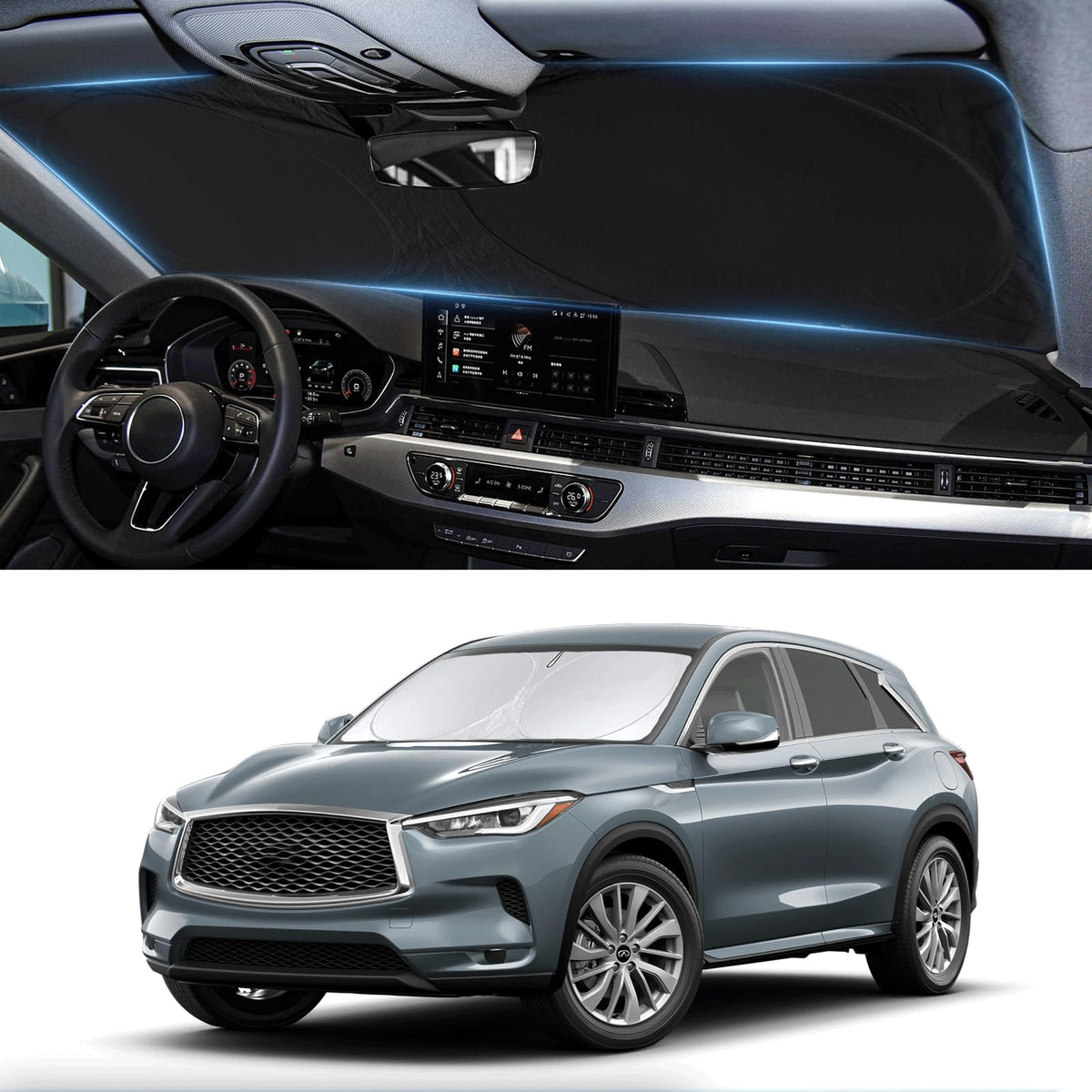 Custom Fit Infiniti Qx60 Windshield Sunshade For Infiniti Qx50 Qx55 Qx60 Qx80 2025 2024-2018 Front Window Shades Cover For Winds