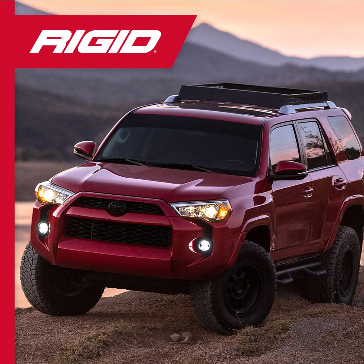 Rigid Industries 36117 360-Series Led Off-Road Light 4 In Drive Beam For Moderate Speed 20-50 Mph Plus White Backlight Pair