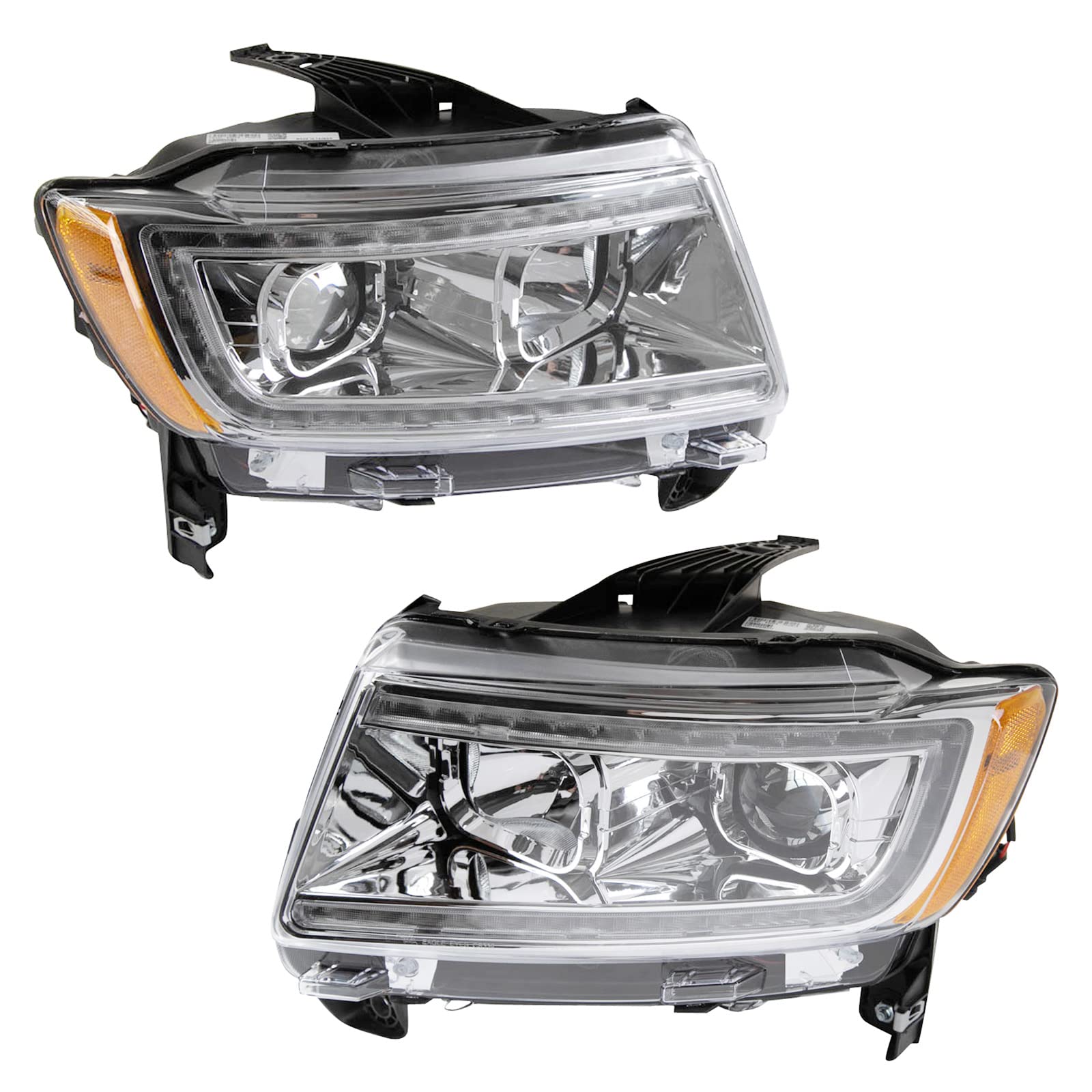 Trq Headlight Assembly Set Headlights Driver & Passenger Side Halogen Compatible With 2011-2013 Jeep Grand Cherokee Ch2502224 Ch