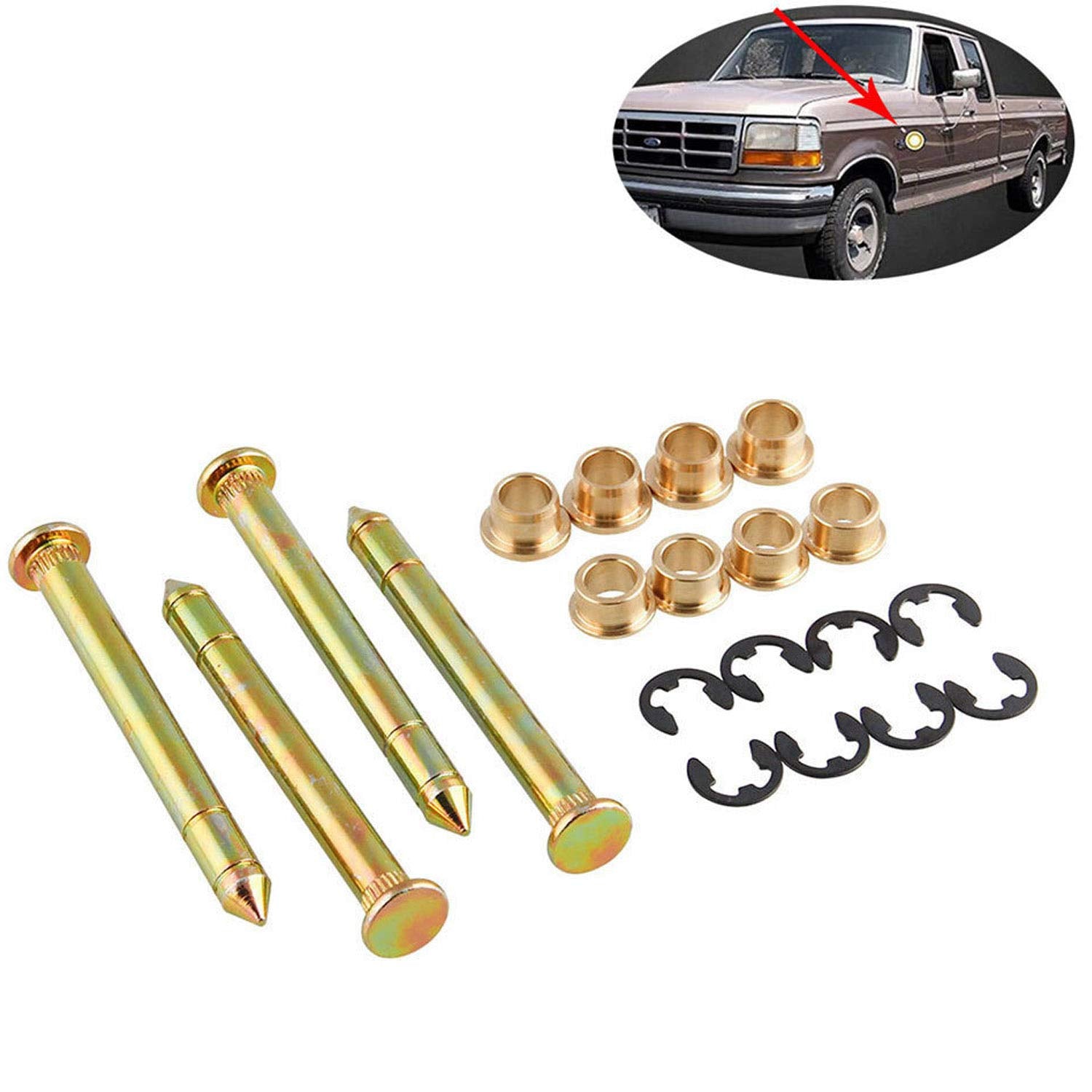 Door Hinge Pin And Bushing Kit Hinge With Pin Ledaut Replacement For Ford F150-F350 Bronco Suv