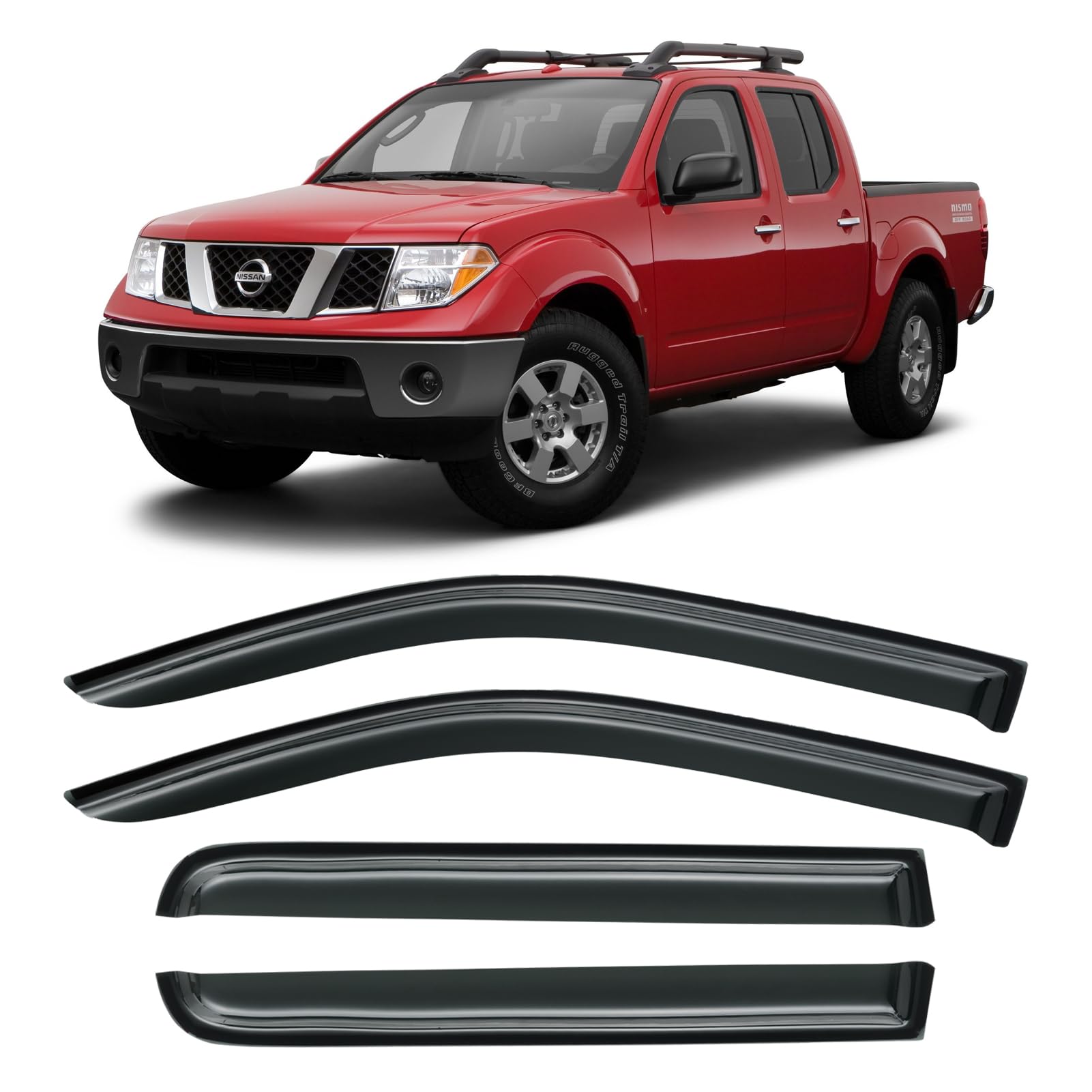 Cxdar Window Visors Rain Guards For 2005-2021 Nissan Frontier Crew Cab, Window Vent Wind Deflectors Shades For 2009-2013 Suzuki