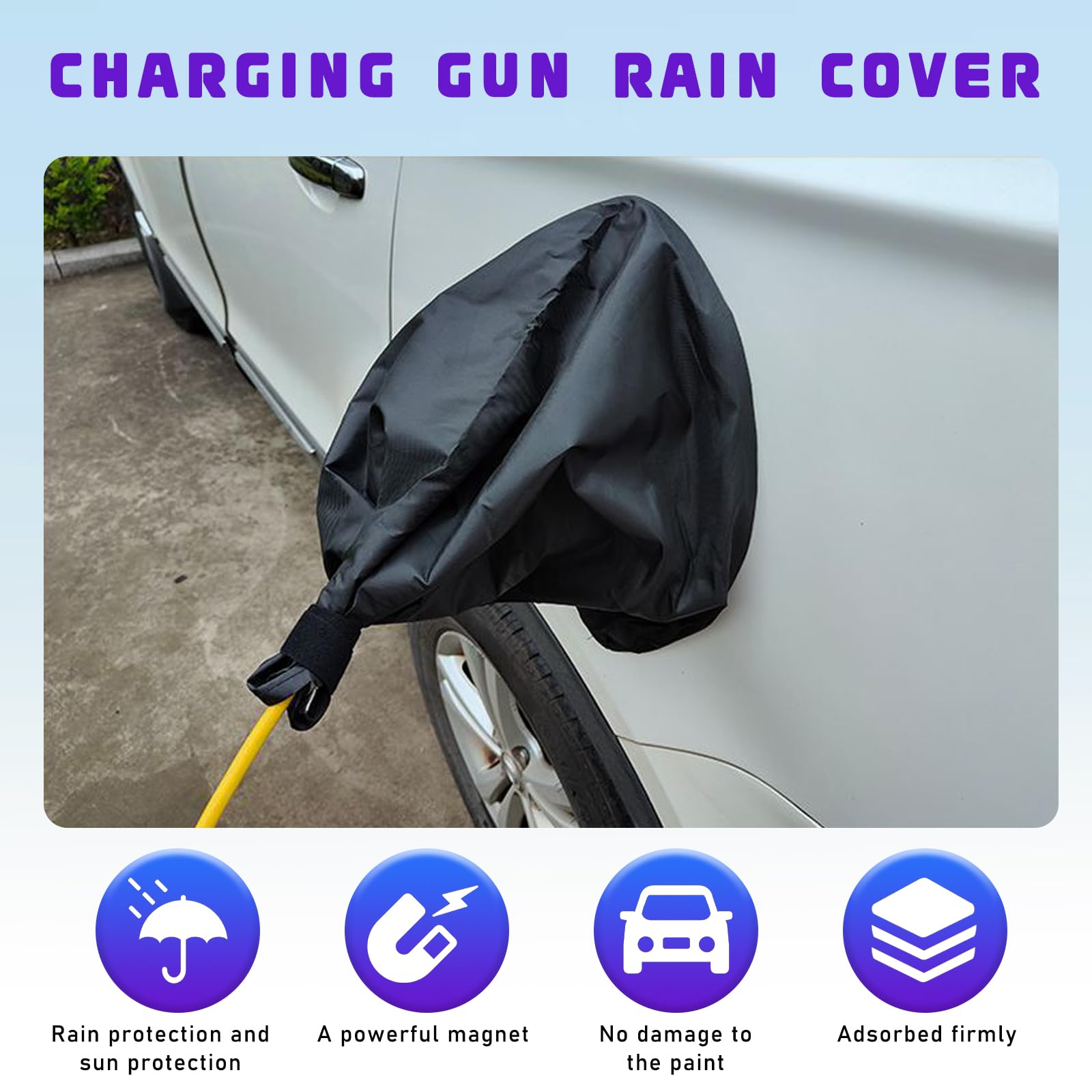 Suvnie EV Charger Plug Port Cover, Waterproof Electric Car Charging Cover, Rain Sun UV Snow Dust All-Weather Protection, Outdoor