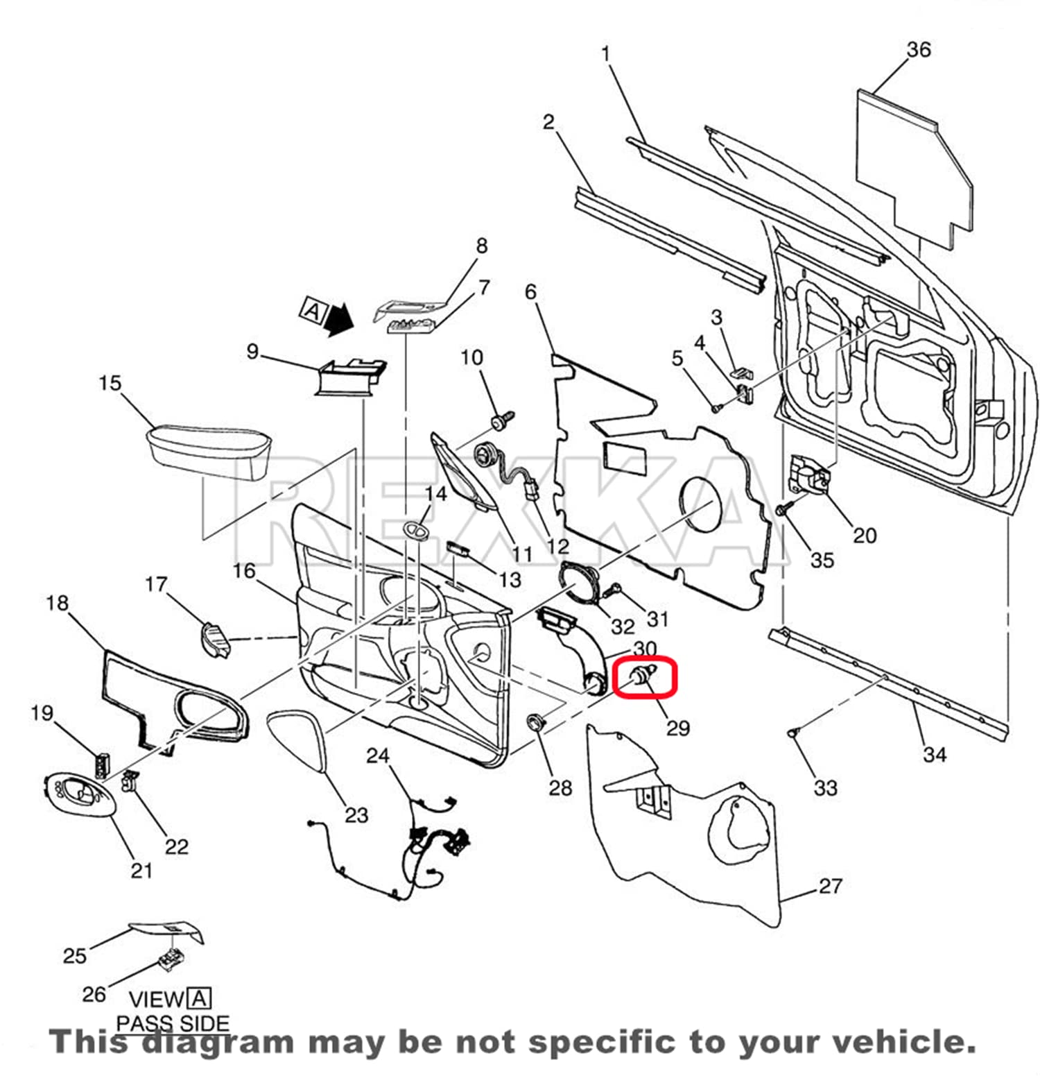 Rexka 20Pcs Door Trim Panel Retainer Clips 25707329 For Gm Buick Lesabre Lucerne Oldsmobile Aurora Oldsmobile Aurora