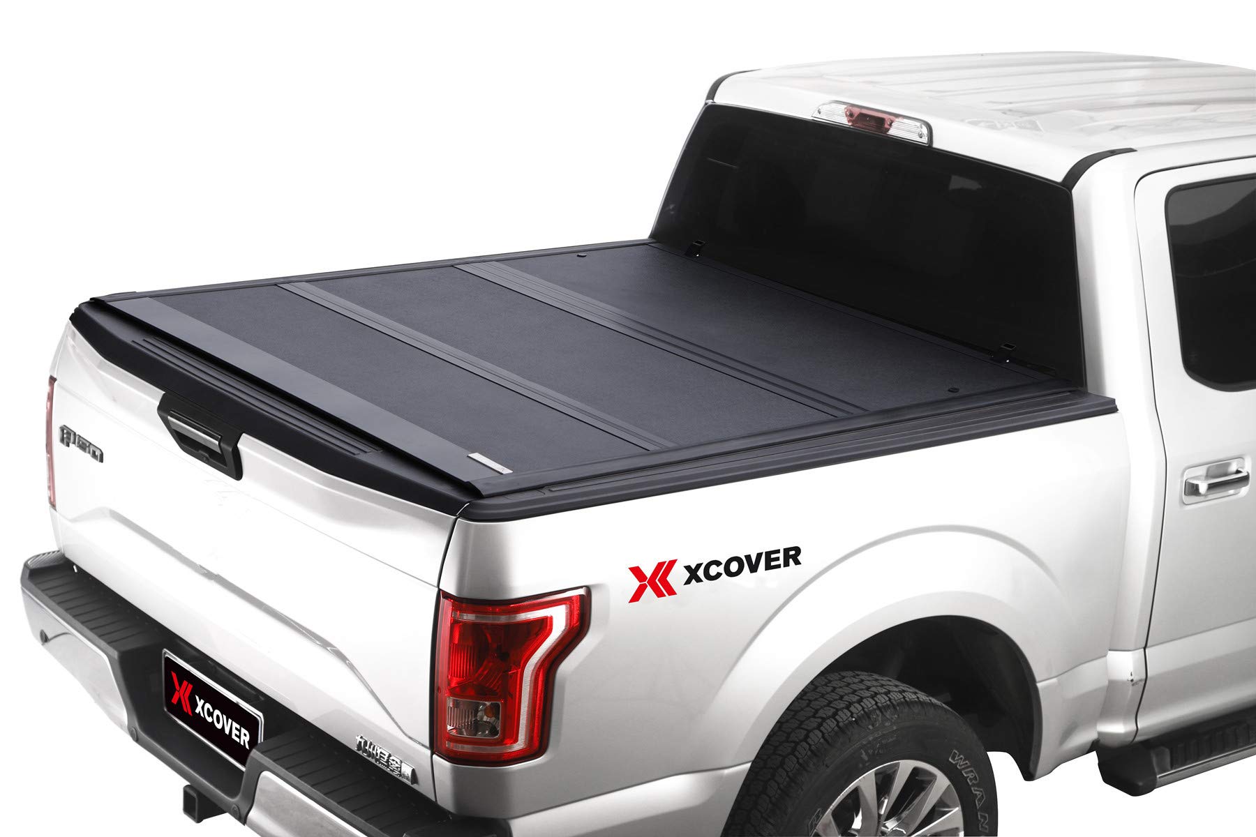 Xcover Low Profile Hard Folding Truck Bed Tonneau Cover, Compatible With 2015-2025 F150 Pickup 6.5 Ft Bed