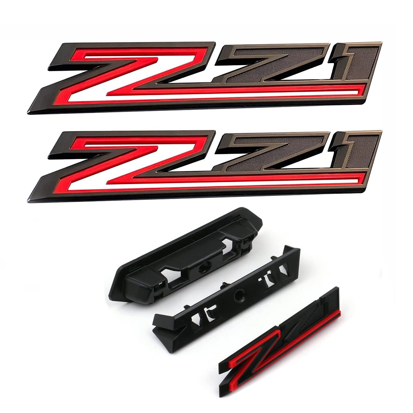 (Set of 3) 2019-2024 OEM 2pack Side Decals Emblems + Grille Z71 Badges Compatible with Silverado Z71 Parts 84632695 84384428 (Bl