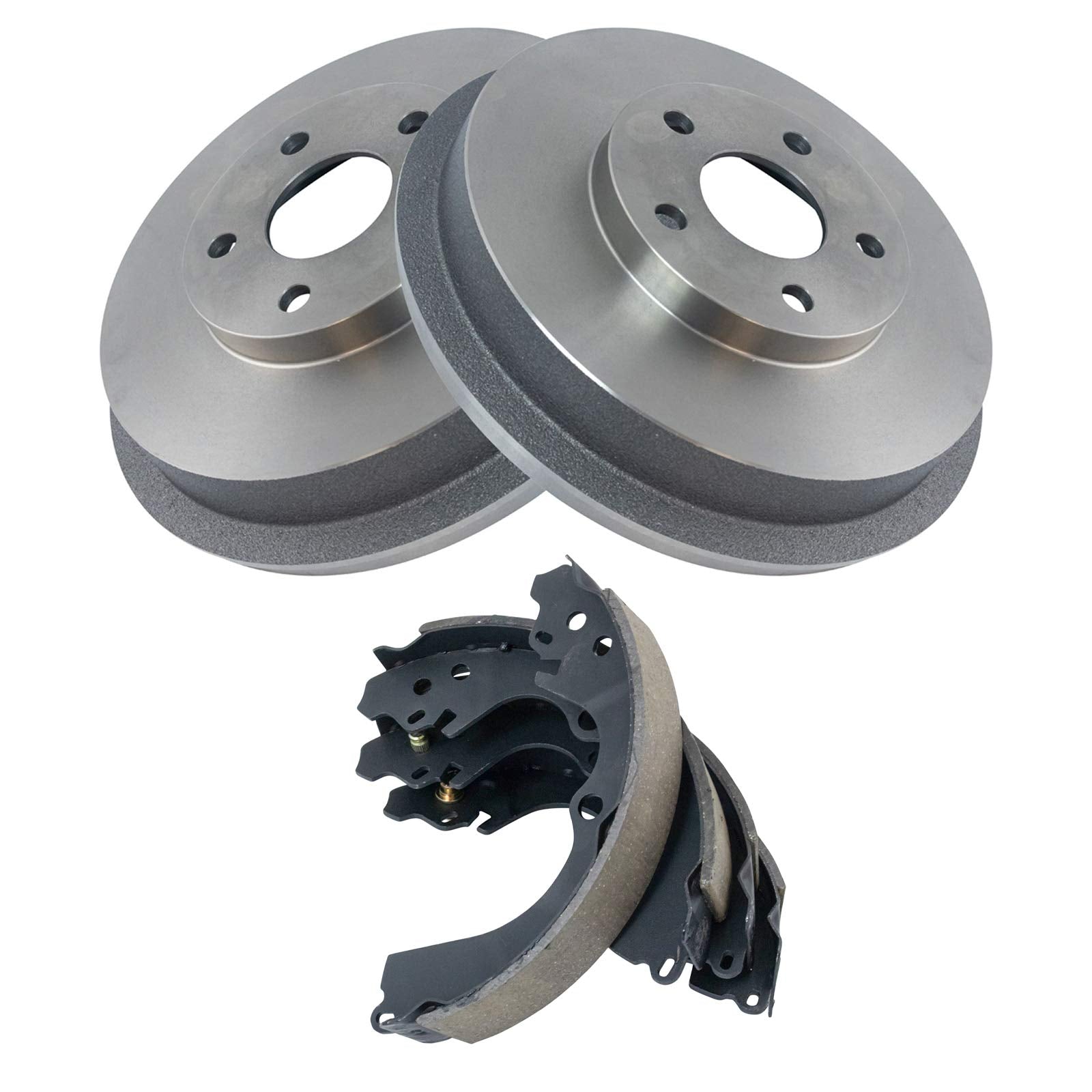 TRQ Brake Drum & Shoe ABS Rear Set Kit Compatible with Subaru Forester Impreza