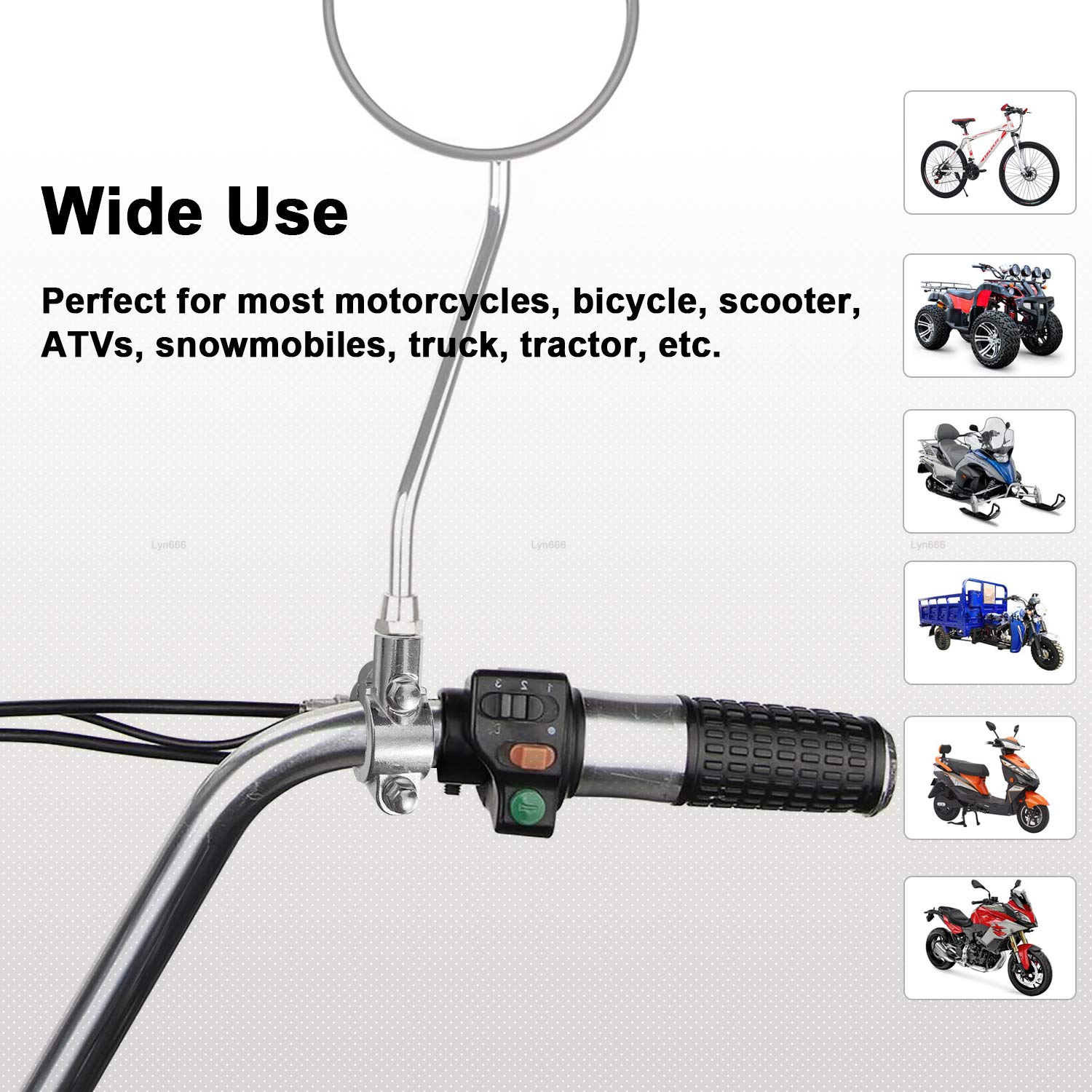 Motorcycle 7/8'' Handlebar Mirror Mount Holder Clamp Adaptor 8Mm Thread For Motorcycles Atv Scooter Silver(Pack Of 2)