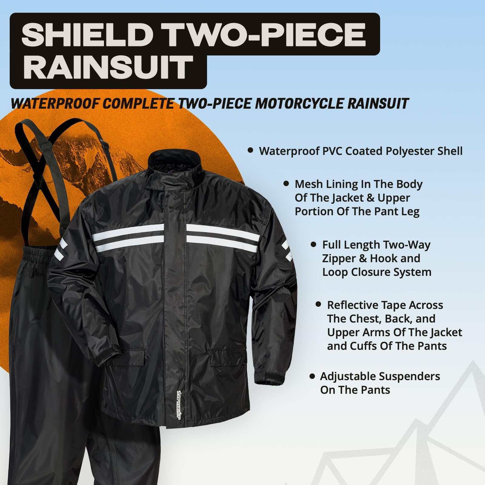 Tourmaster Shield Two-Piece Motorcycle Rainsuit