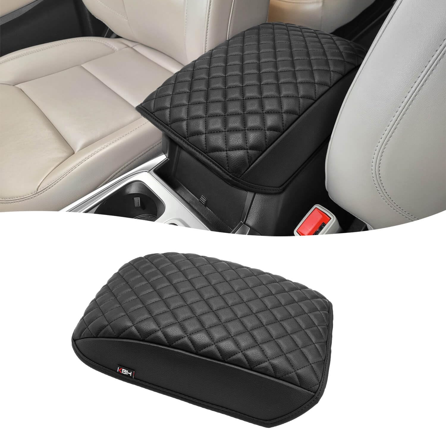 Kbh Center Console Armrest Cover For Ford Explorer 2020 2021 2022 2023 2024 2025, Vinyl Leather Trim, Car Middle Console Lid Cus