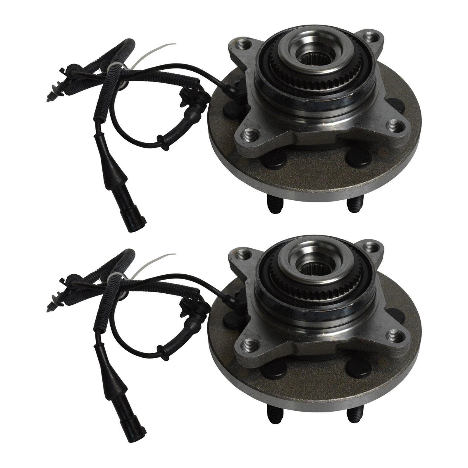 Trq Front Wheel Hub Bearings Assembly Set Compatible With 2009-2010 Ford F-150