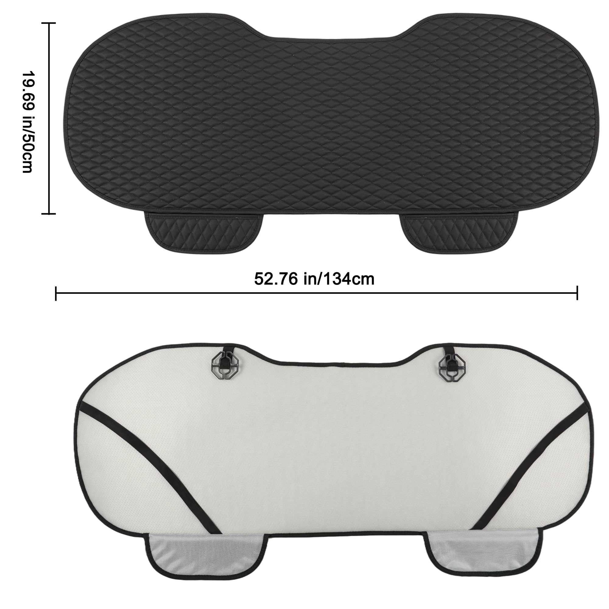 West Llama Pu Leather Car Seat Bottom Covers Protectors Include 1 Rear Bench Seat Cover Universal Fit 90% Vehicles,Black