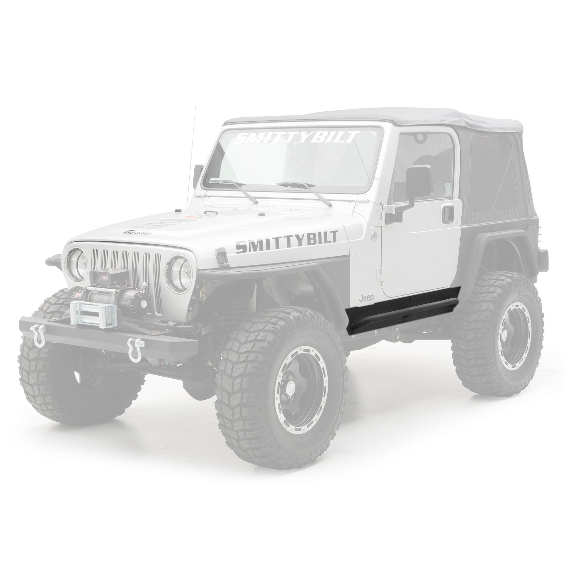 SmittyBilt XRC Rock Guards with Step - Black SB76871, Durable Protection for Off-Road Vehicles