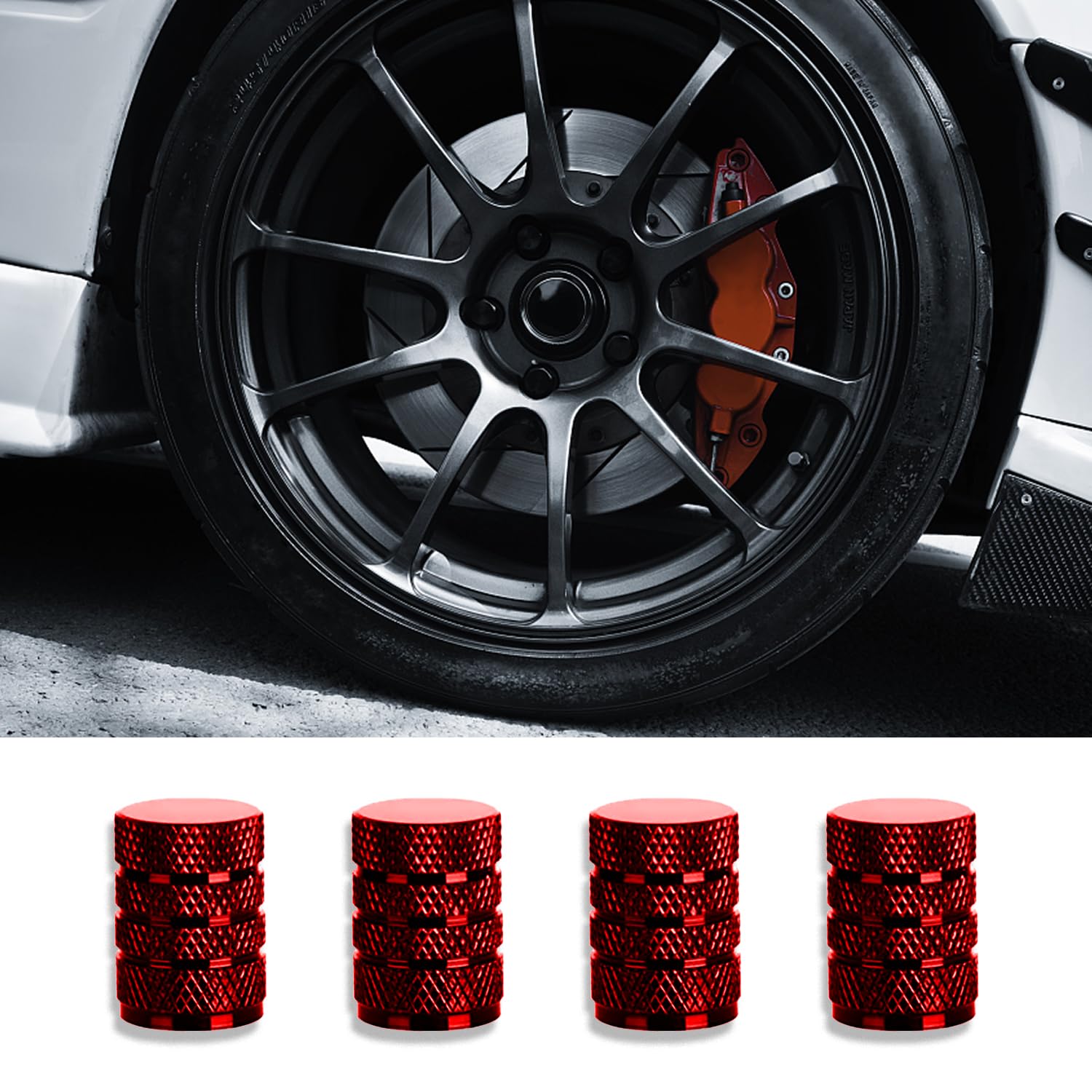 Xicyole Tire Valve Stem Caps,Black,Tire Caps,8Pcs,With O Rubber Seal,Corrosion Resistant,No Air Leaking,Dustproof,Universal Stem