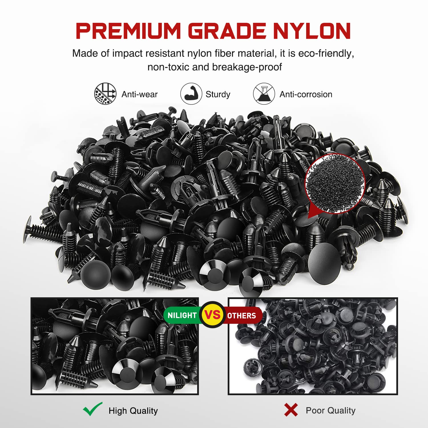 Nilight 820Pcs Car Push Retainer Clips & Auto Fasteners Assortment -36 Most Popular Nylon Bumper Fender Rivets And Fasteners Rem