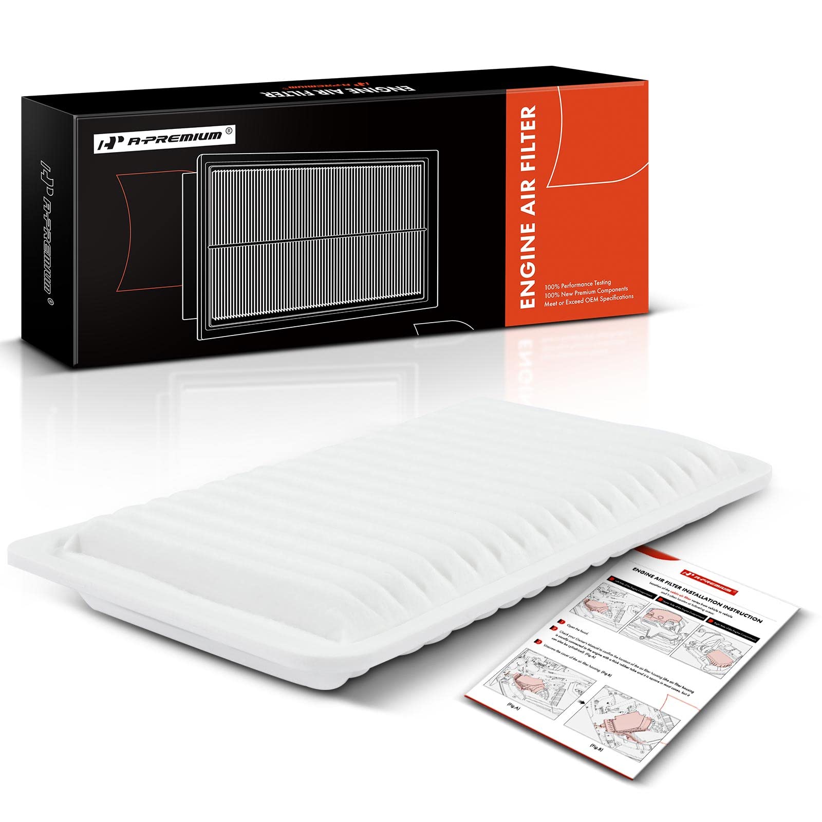 A-Premium Engine Air Filter Compatible With Toyota & Lexus - Camry (02-06), Camry Hybrid (07-11), Highlander (01-13), Sienna (04