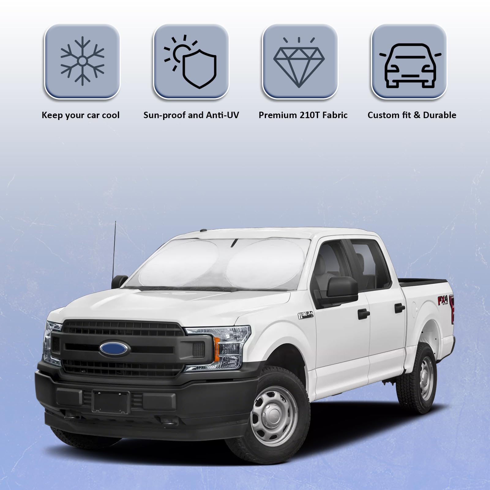 Windshield Sun Shades Sunshade Fit For Ford F150 2021 2022 2023 2024 Front Window Shield Sun Visor Protector For Ford F150 F-150